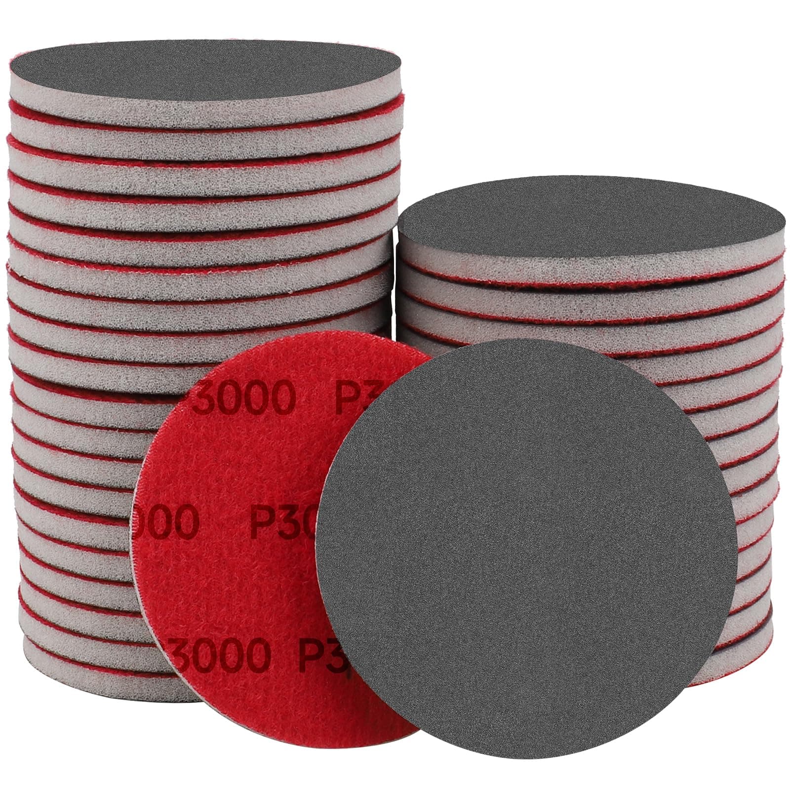 20Pcs 3 Inch Hook and Loop Sanding Sponge Disc with Buffer Backing 3000 Grit Wet or Dry Sanding Sheets Reusable Hand Sander Sandpaper - Curved Surface Sanding Pads for Automotive Wood Metal