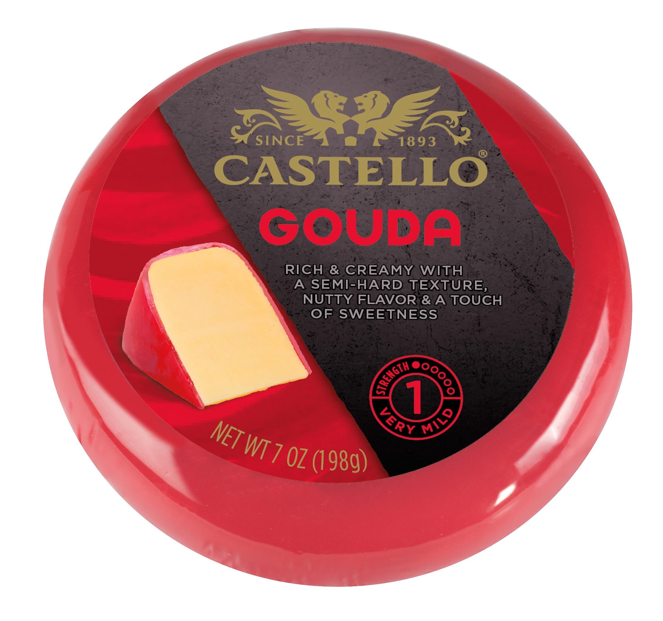 Castello Gouda Cheese Red Wax Round, 7 oz