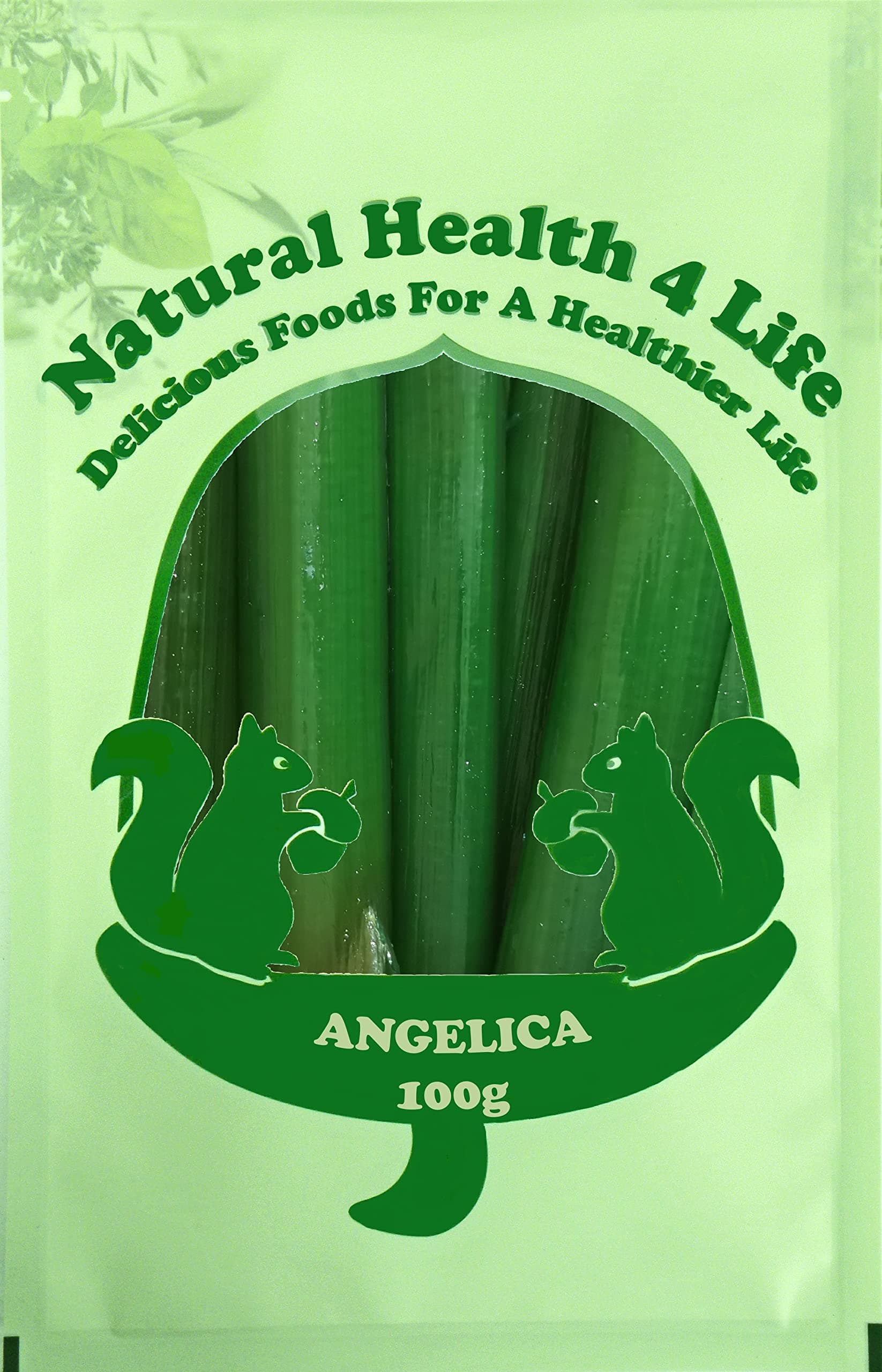 Natural Health 4 Life Candied Green Angelica 100g – Traditional Cake Decoration Ingredient for Fruit Cakes, Biscuits, Baking and Desserts, Vegan & Fat Free, Plastic Bag (1 Bag)
