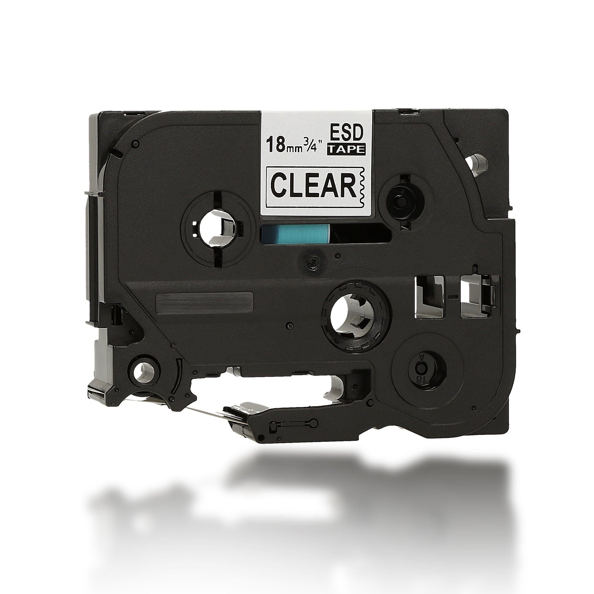 ITECXPRESS24 1 x Original Eseller ESD Label Tape / Writing Band/Cassette, Tape For TZ 141, TZ141, TZ-141 Brother P-Touch Printer Label Printers, Including PT 3600 9600 2430 PC 2730 VP 9700 9800 PCN D400 VP D450 VP D600 VP E300 E500 VP VP E550 WVP H300 H500 LI P700 P750 TDI P750 W Professional PT-2430PC USB PTD450VP PTE500VPG Model, 18 mm x 8 Metres, Black on Transparent, 100% Compatible With TZe-141 PT Labelling Device