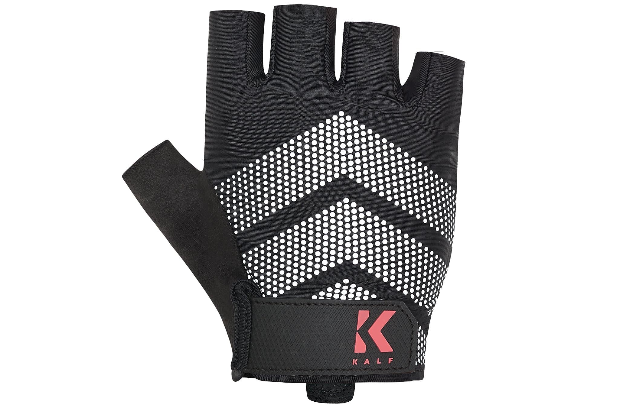 Kalf Mens Half Finger Abrasion Resistant Goat Leather Breathable Cycling Mitts M Black