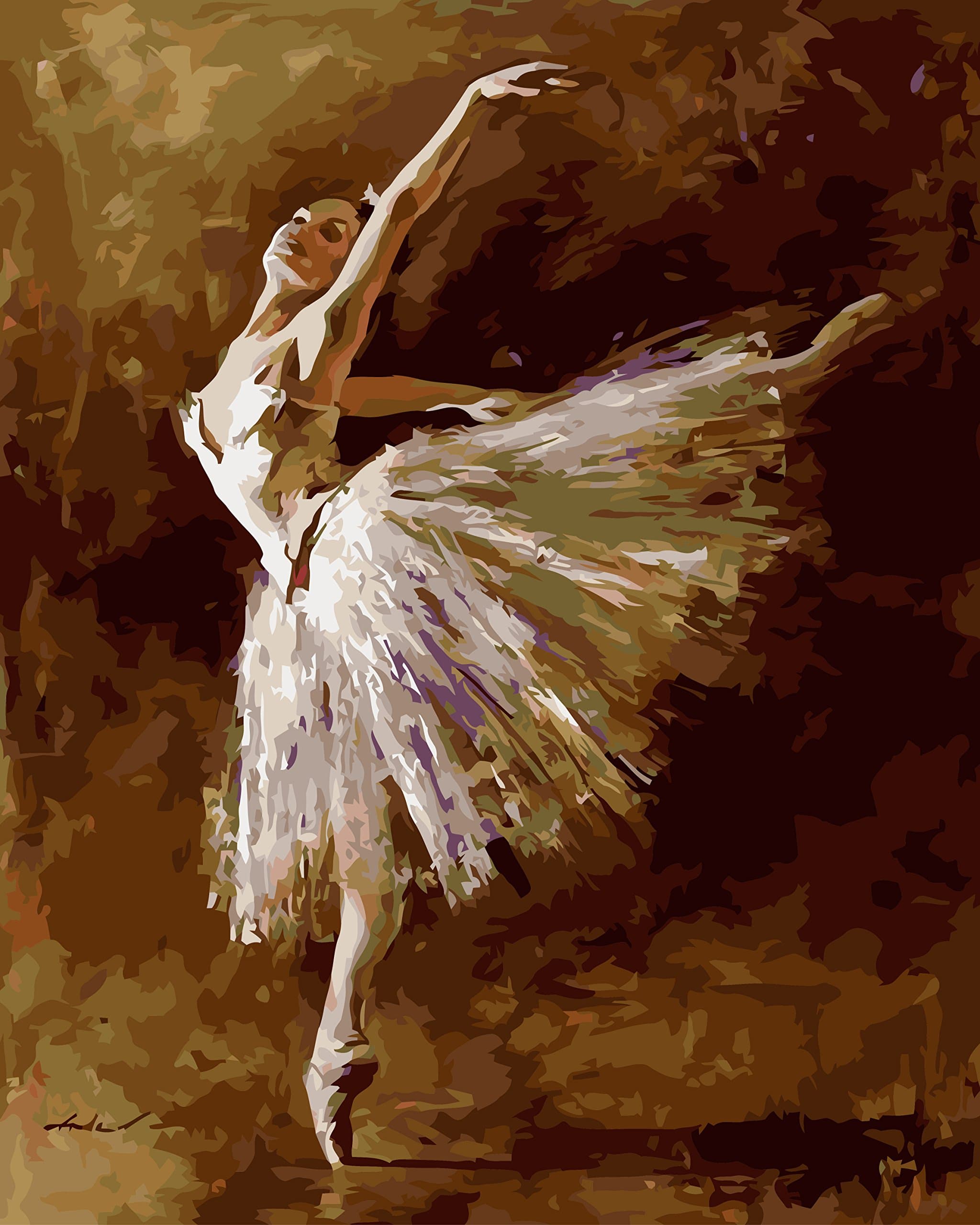 Diy Oil Painting, Adult children's hand painting- Ballet dancer 16 X 20 inch.