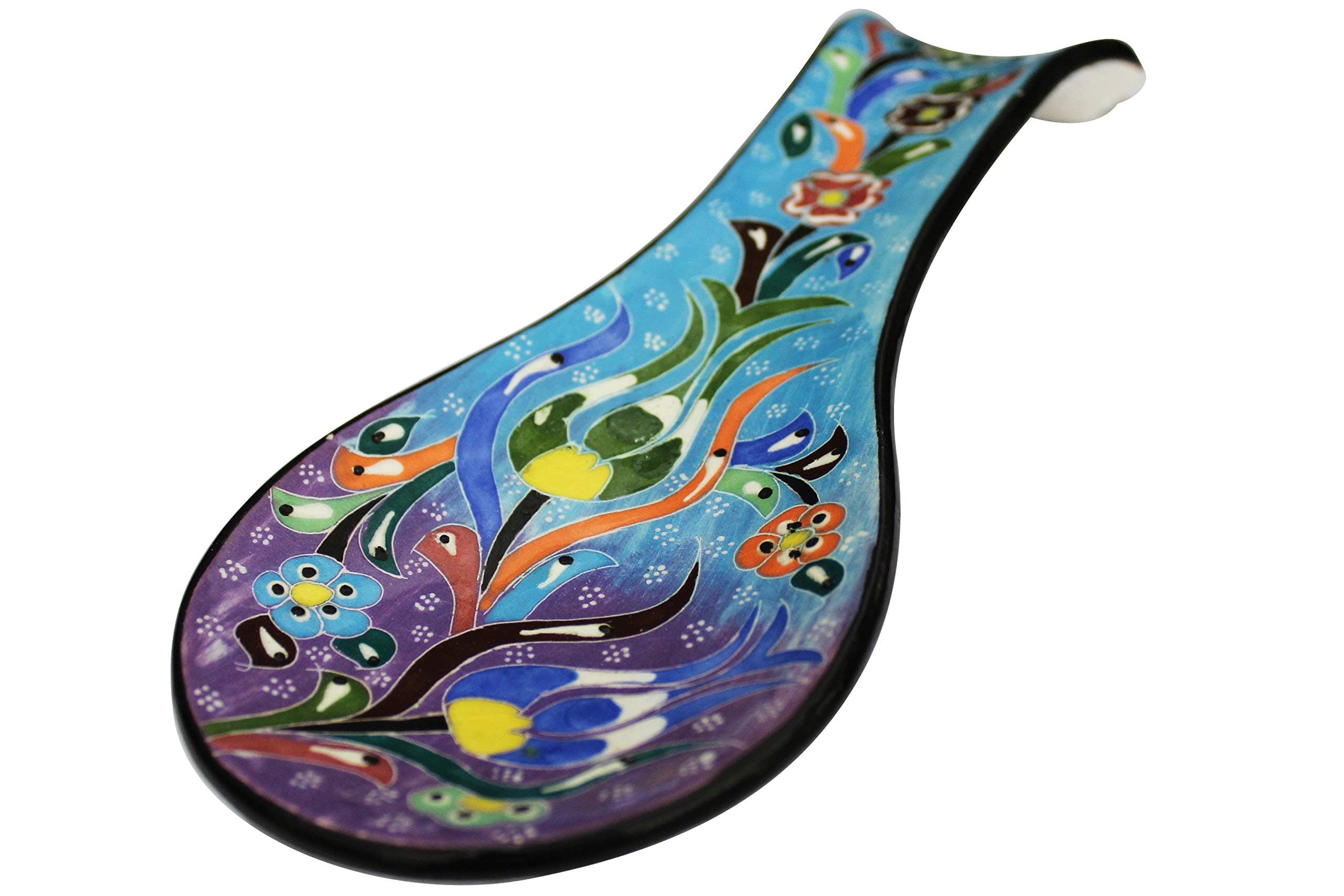 TurkCeramics by OMKAR International Handmade Turkish Ceramics Spoon Rest Decorative Tableware Multicolor…