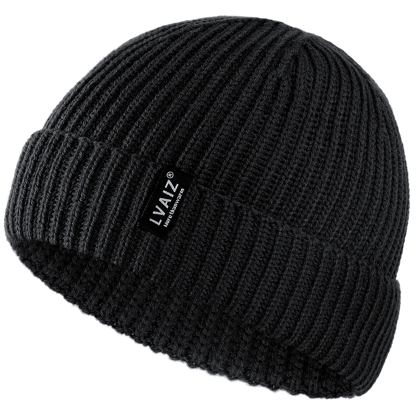 LvaizWinter Knitted Fishermen Beanie Hats for Men Merino Wool Short Cuffed Skull Cap Trawler Beanies Watch Hat for Women