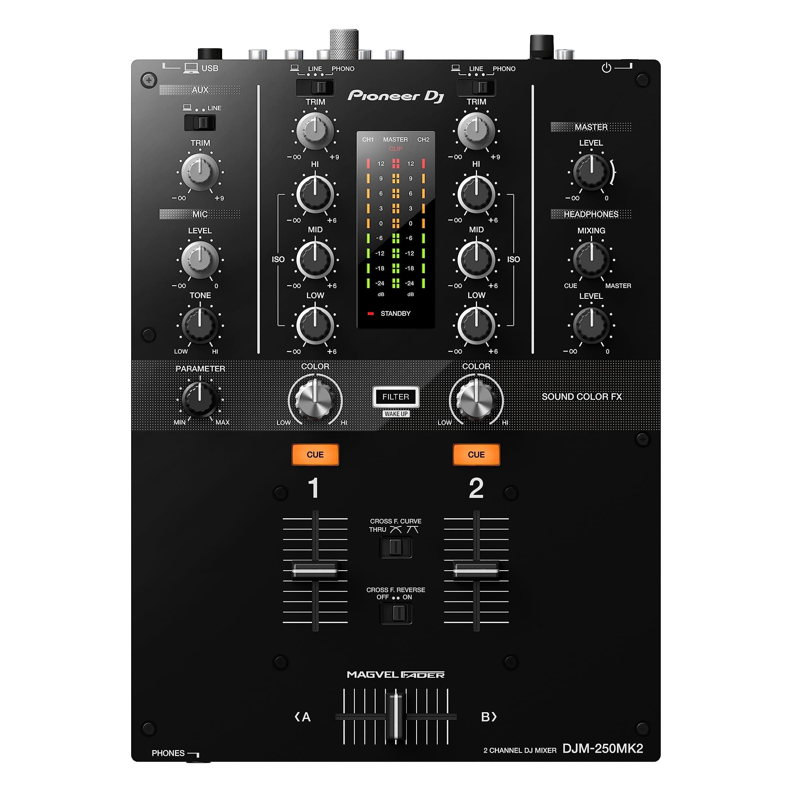 Pioneer DJM-250MK2 DJ Mixer With USB Connection, Black