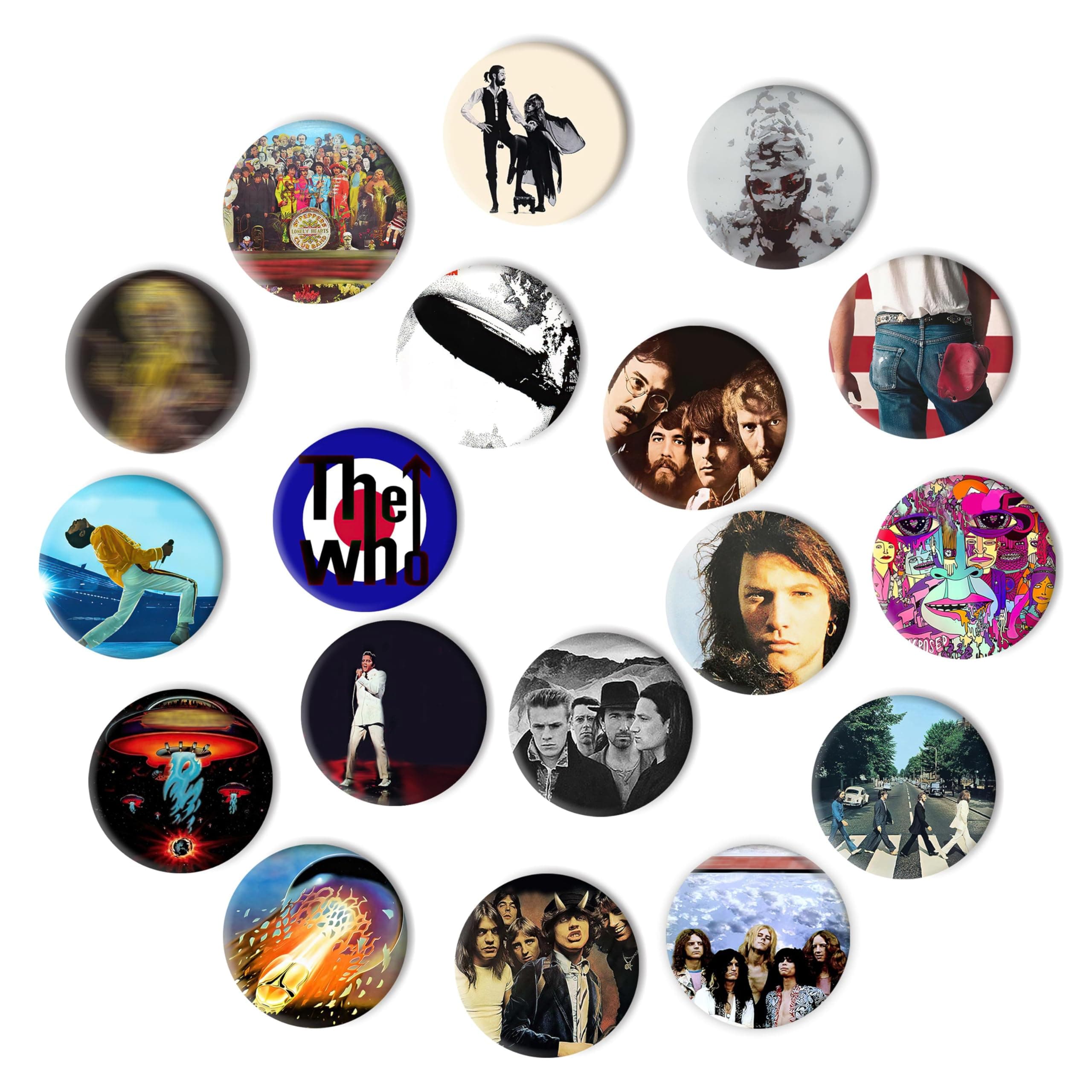 Babymiu Rock Punk Band Music Buttons Pin（18 Pack,1.5Inch） Punk Rock and Roll 80s Decoration Stocking Filler Gifts Merch Party Supplies Button for Accessories Art DIY Crafts Decor