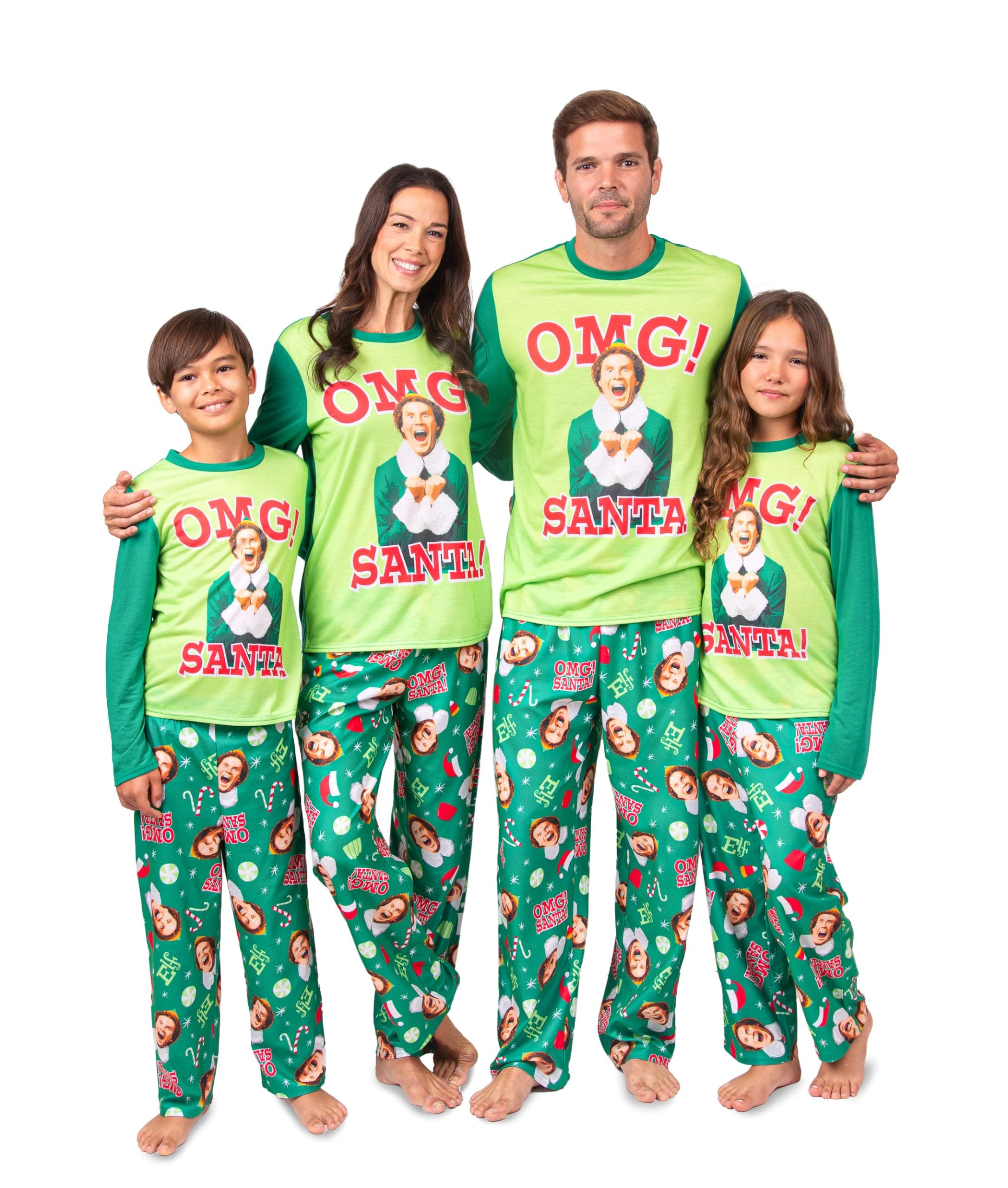 Premium ApparelElf Matching Family Christmas Pajamas - Elf The Movie Adult Kids Buddy The Elf 2-Piece Pajama Set