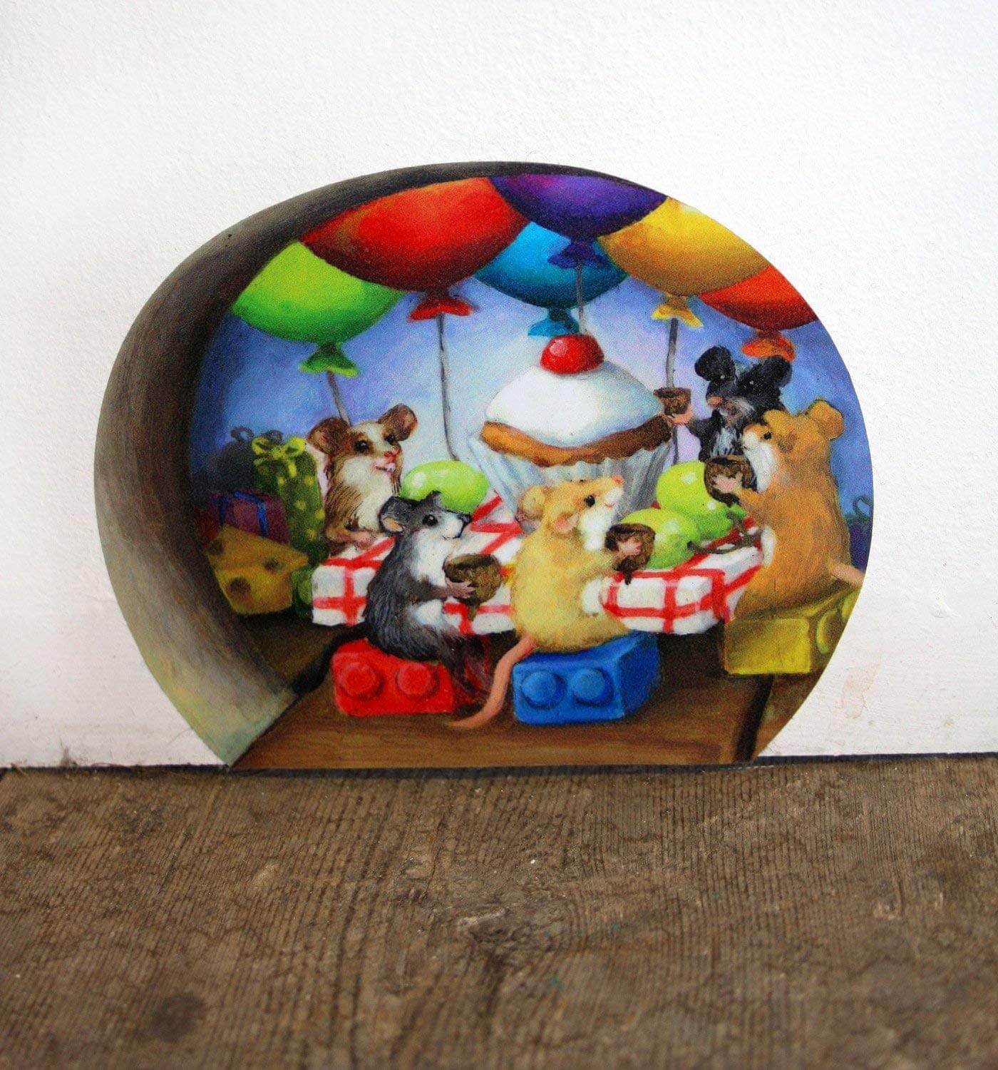 Birthday Wall Sticker Mouse Party, token gift for card, Mini Mural