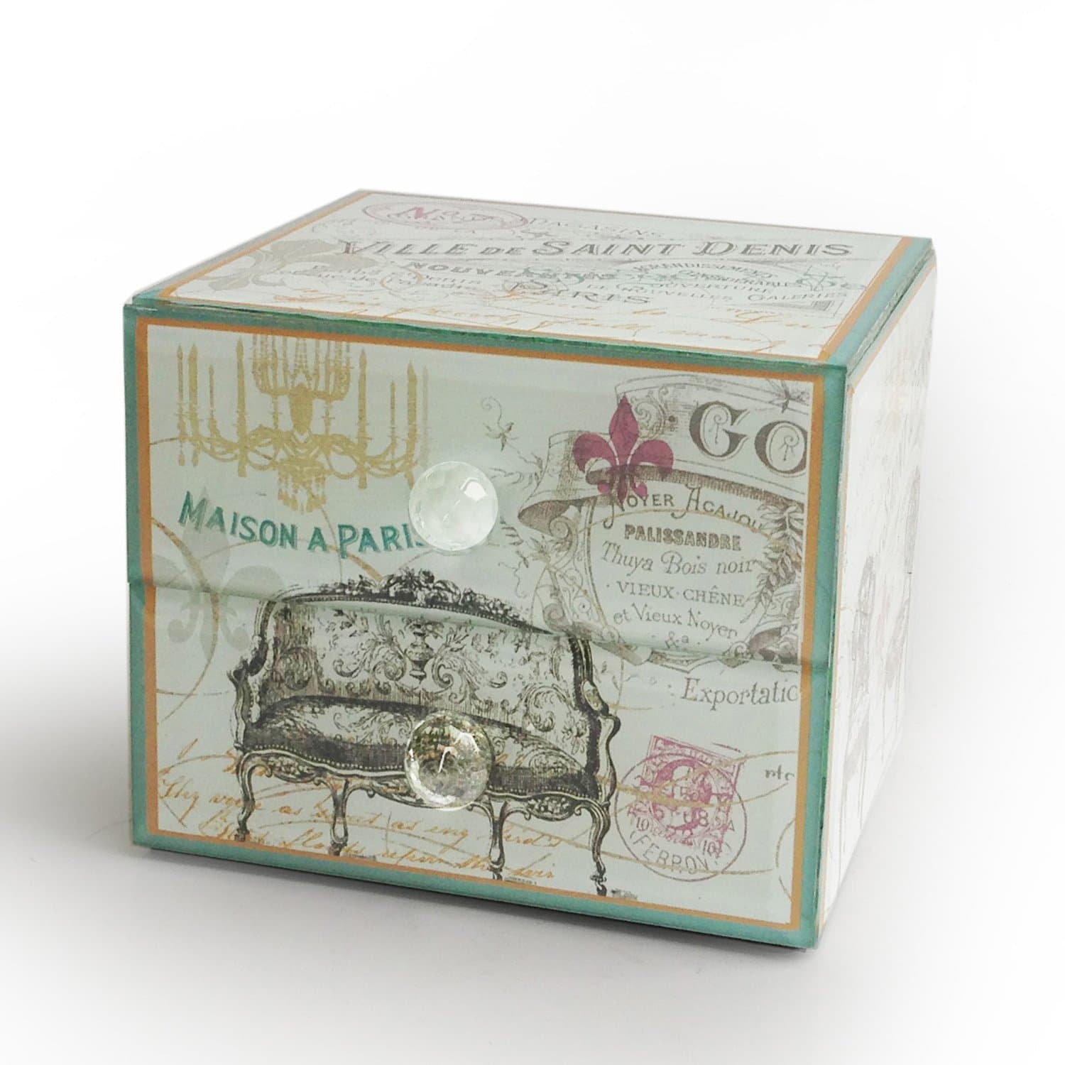 Accents by Jay Victorian Vintage Jewelry Box, 4.25 by 5.75 by 5.25-Inch