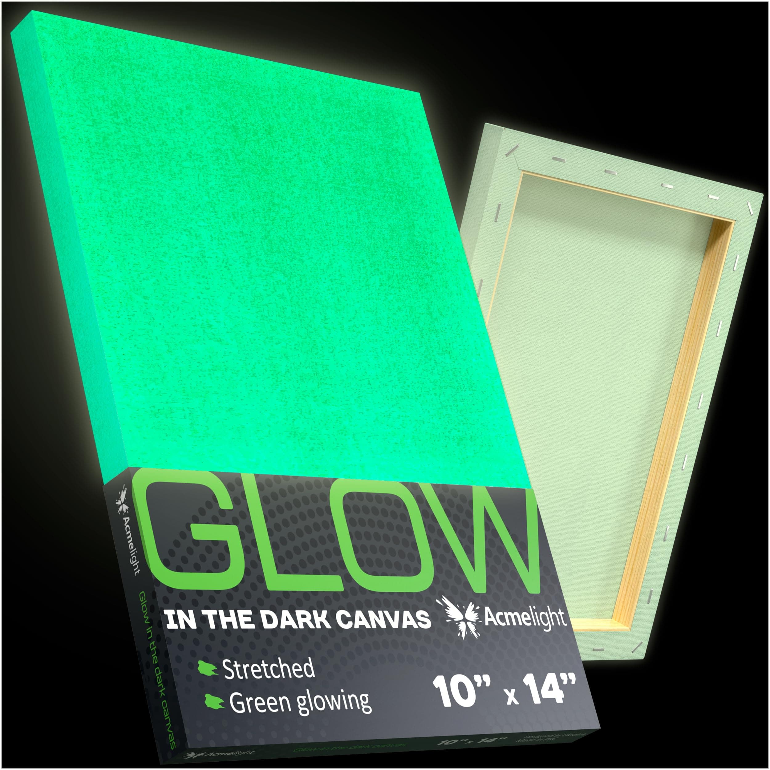 - Glow in The Dark Canvas Boards – 2 Pack of 10×14″ Painting Panels – Neon-Ready Art Canvases for Acrylic, Oil & Glow Paints – Art Supplies for Artists, Kids & Students
