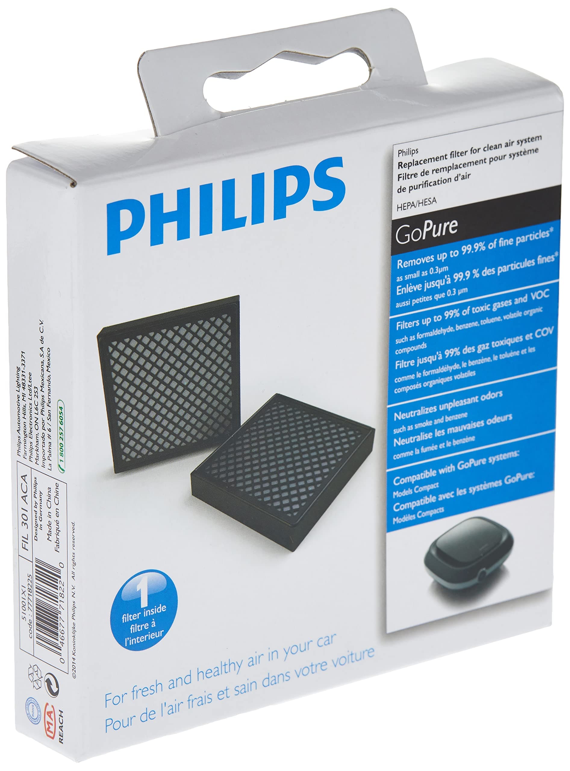 Philips automotive lighting GoPure Compact 200 Air Purifier (Pack of 1) 51001X1