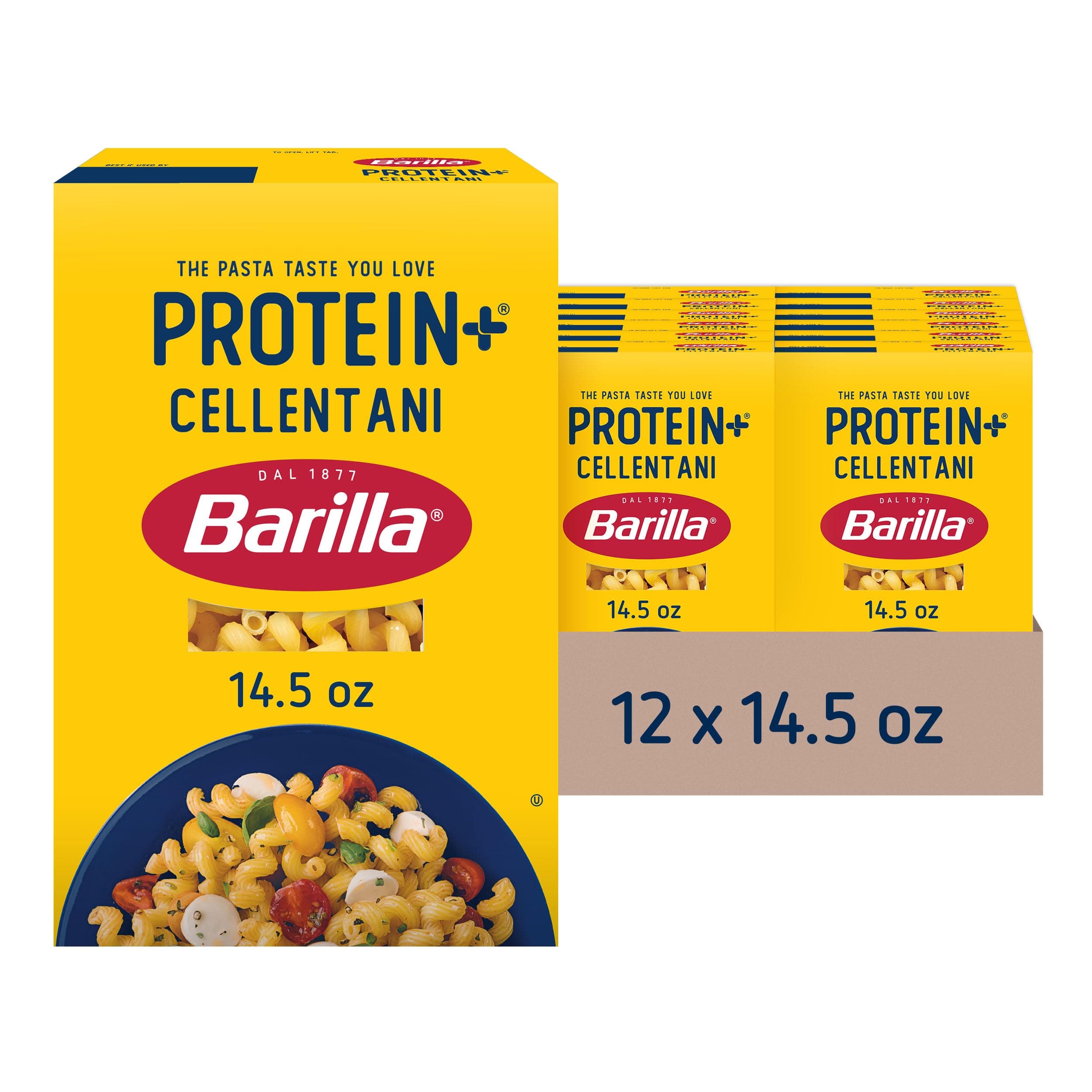 Protein+ (Plus) Cellentani Pasta, 14.5 Ounce (Pack of 12) - plant based - Made from Lentils, Chickpeas & Peas - Non-GMO, Kosher Certified