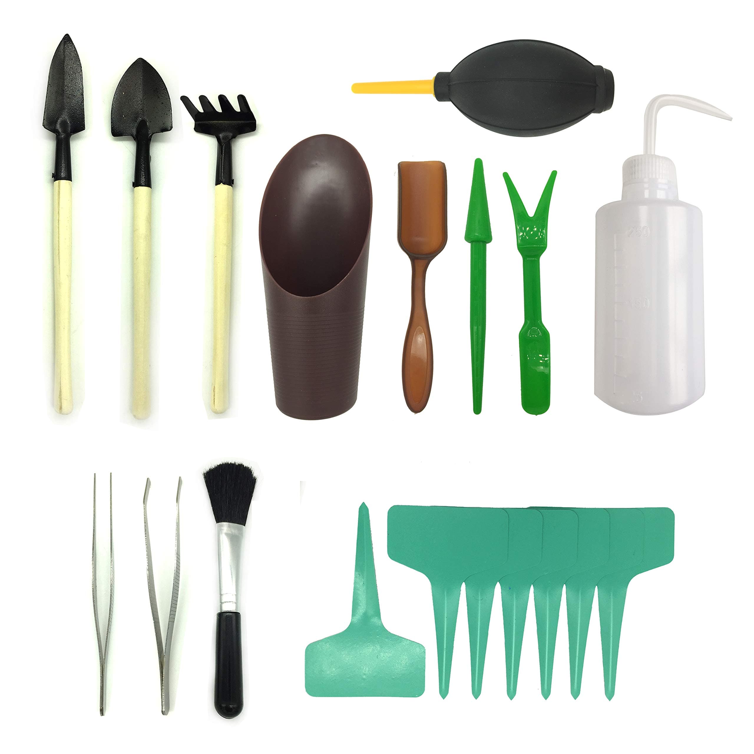 21 Pcs Mini Garden Tools Set, Pietydeko Miniature Planting Gardening Tool Set, Succulent Transplanting Tools kit
