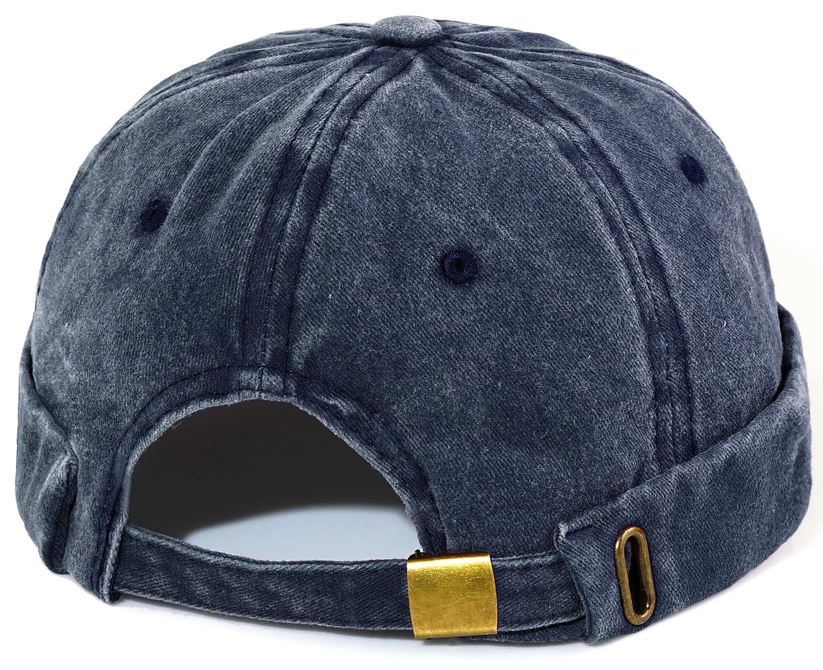 Mens Docker Cap Brimless Hats Worker Sailor Cap Rolled Cuff Retro Beanie Hat