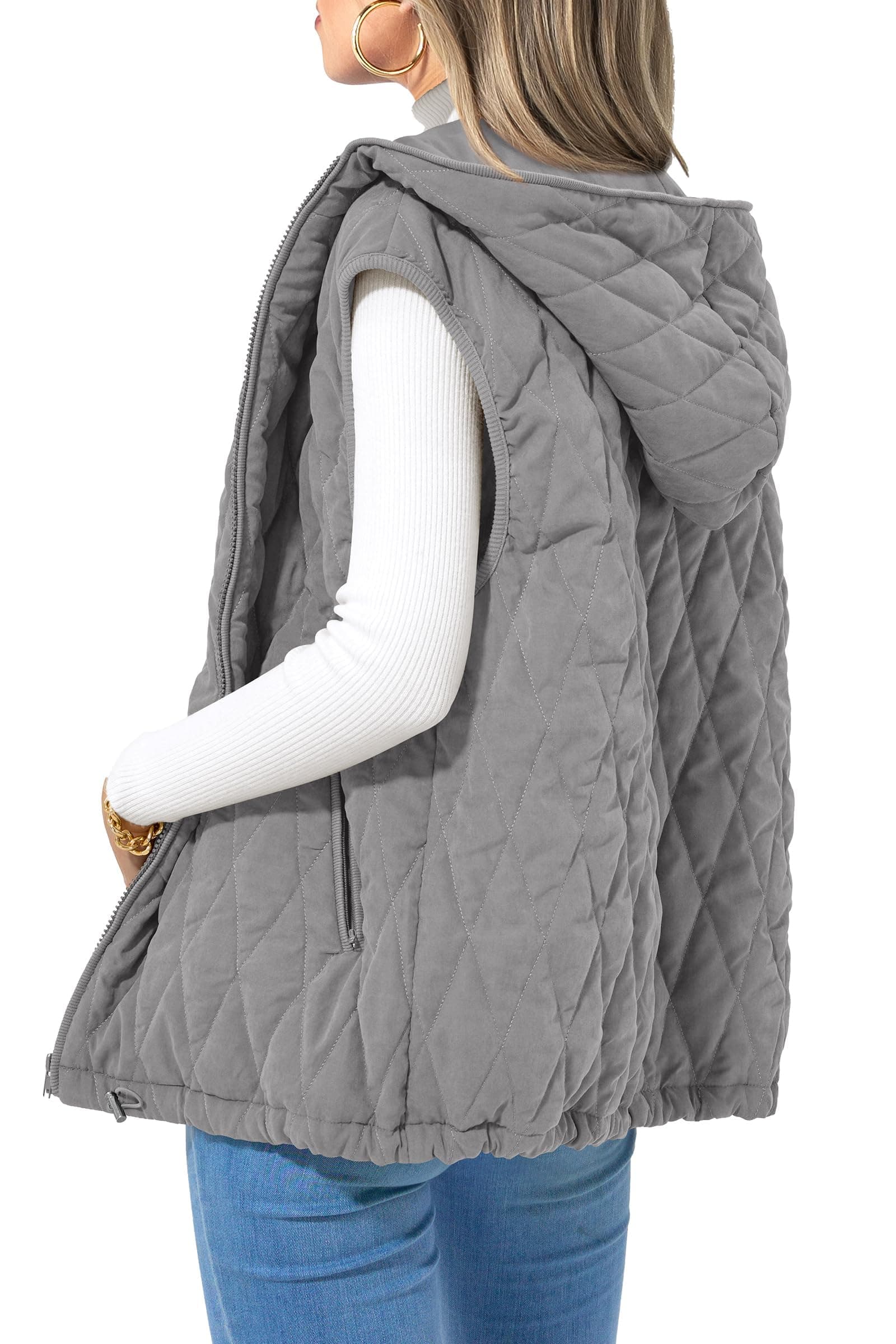 PRETTYGARDEN Women's 2026 Fall Spring Vest Casual Sleeveless Hooded Zip Up Jacket Trendy Winter Coat Outerwear
