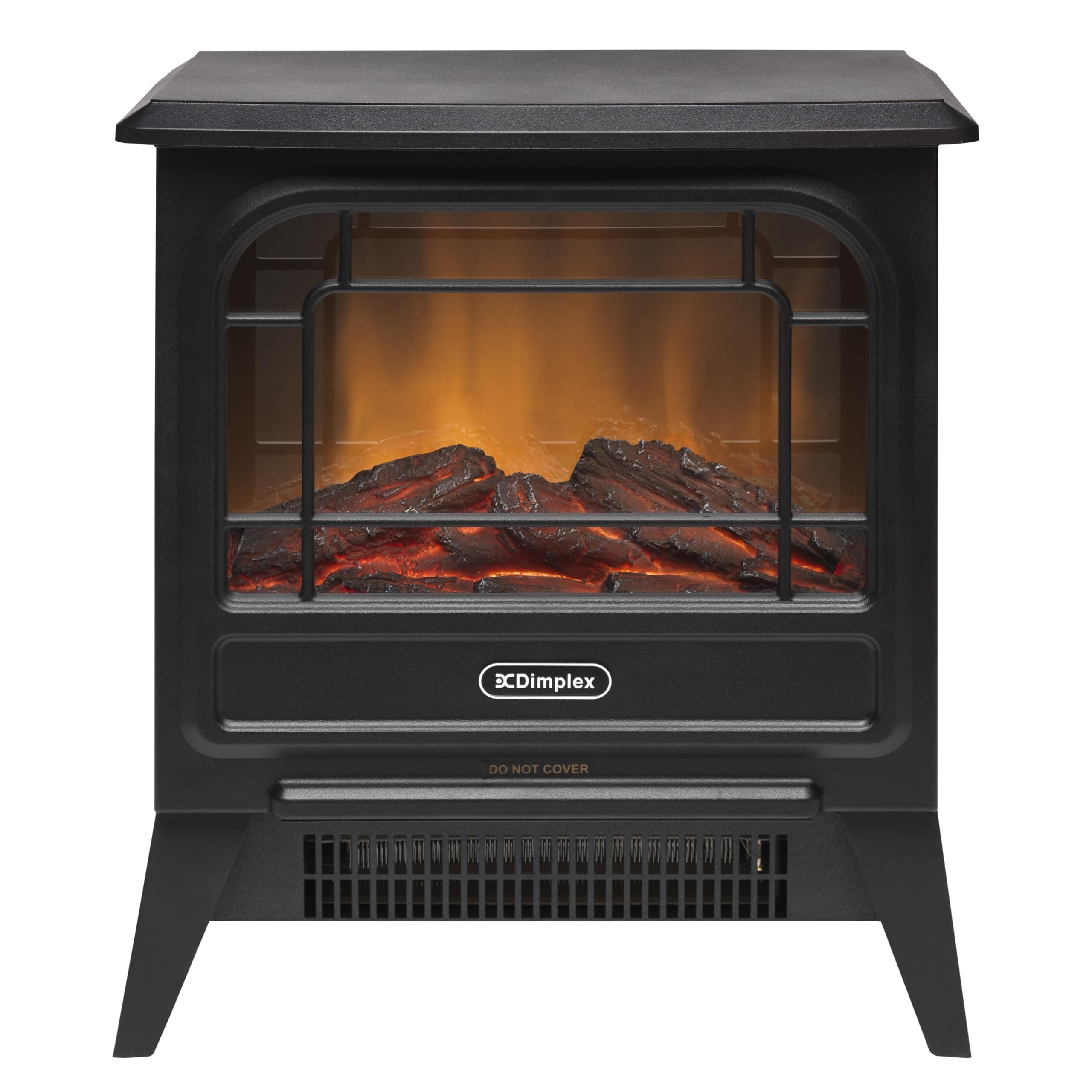 Dimplex MicroStove Optiflame Electric Stove, Compact, Portable Freestanding Fire with Log Fuel Bed, LED Flame Effect and 1.2kW Heater With 600/1200 Watt Heat Settings