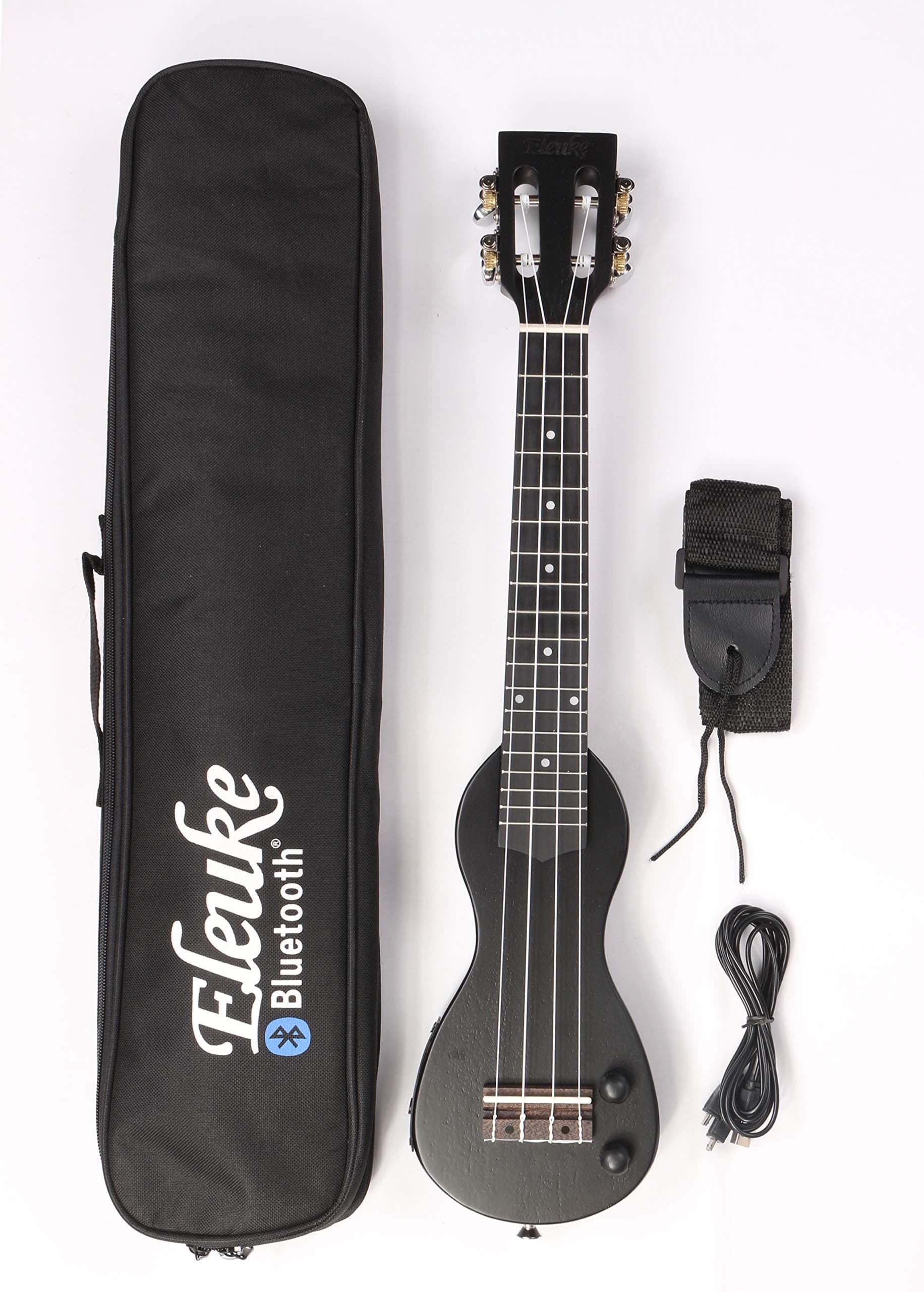 Bluetooth EleUke Peanut CPE-BK 2019 Concert solidbody silent Electric Ukulele (Black)