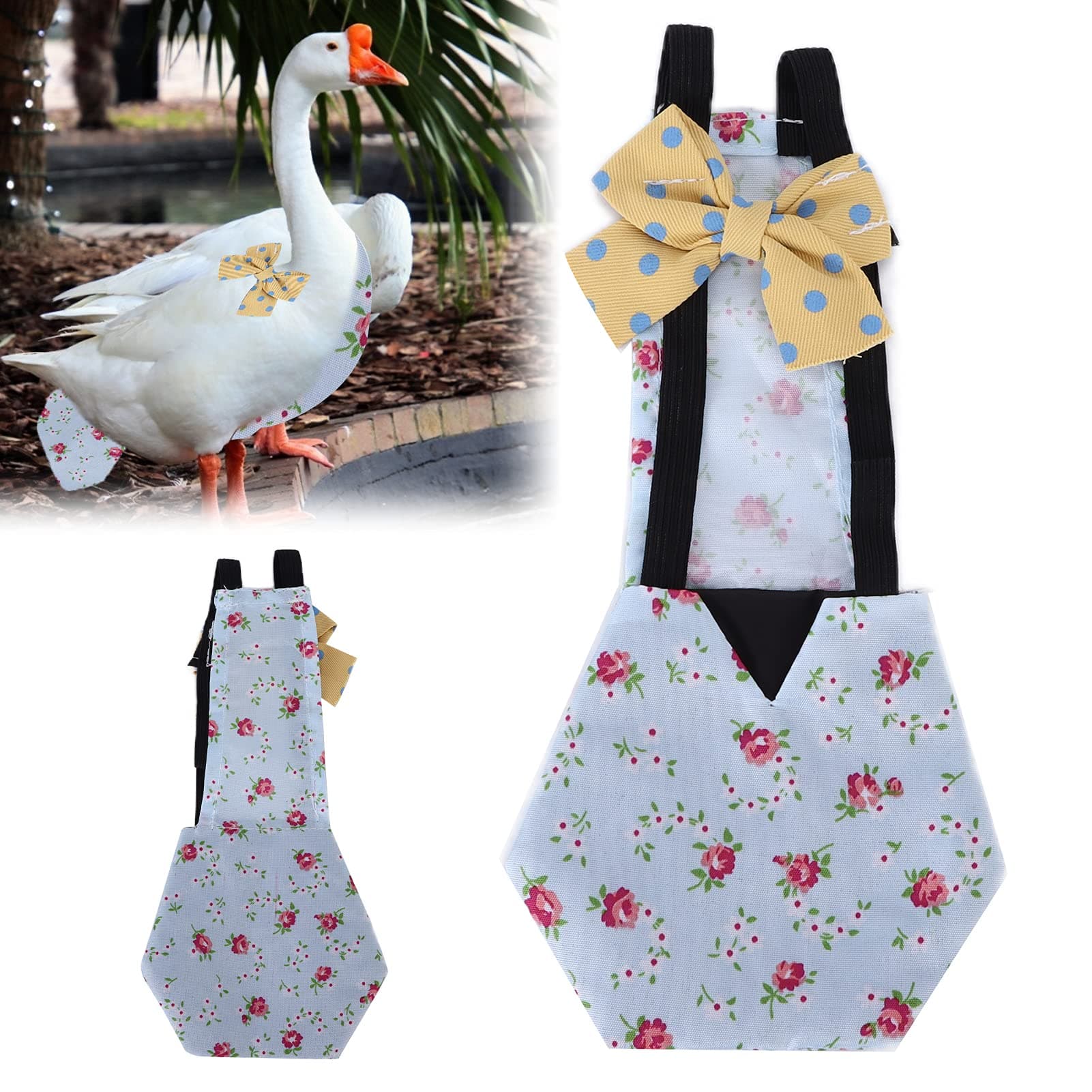 Diapers for Poultry Diapers for Ducks, Goose or Chickens, Diapers for Poultry with Bow(S blue flower)