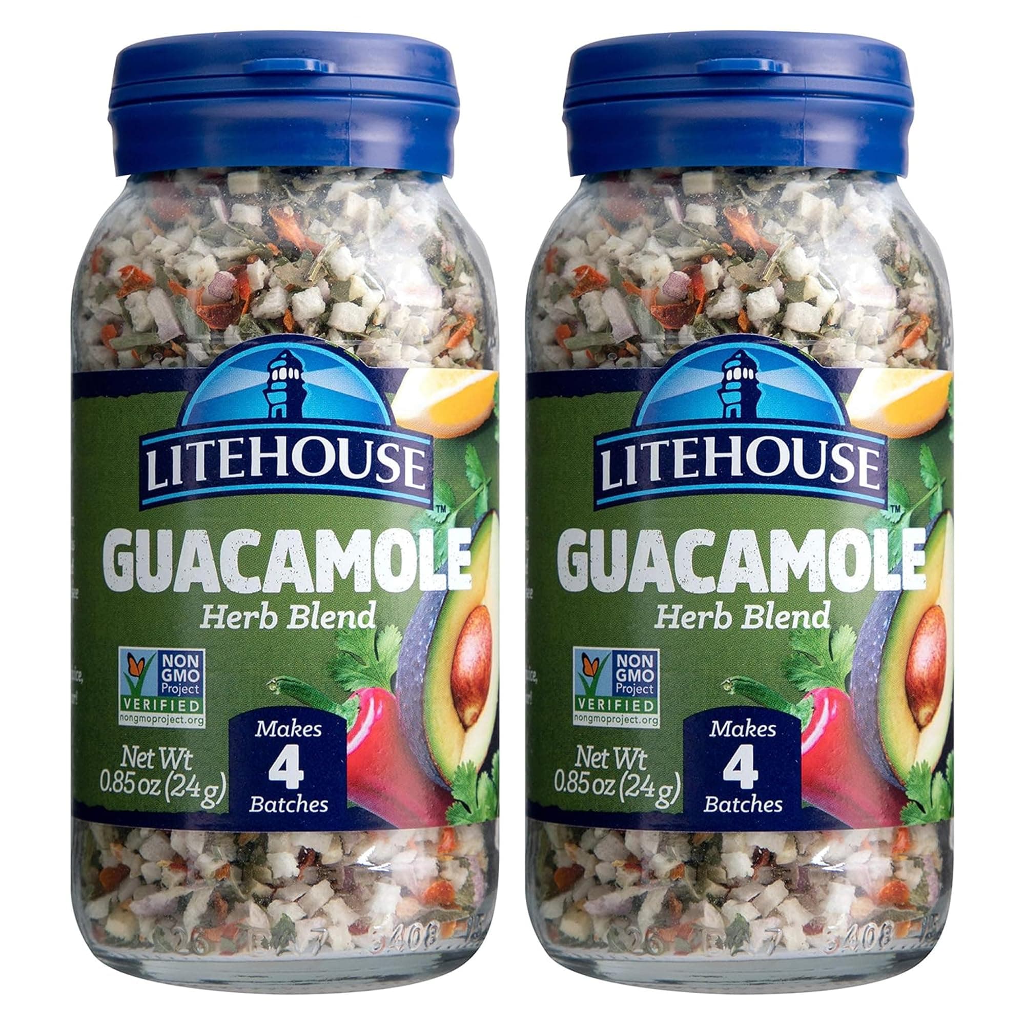 Freeze Dried Guacamole Herb Blend - Guacamole Seasoning, Gluten Free, Vegetarian, Keto, Non-GMO, No Refrigeration Required, Great Guacamole Mix Spicy- 0.85 Ounce, 2-Pack