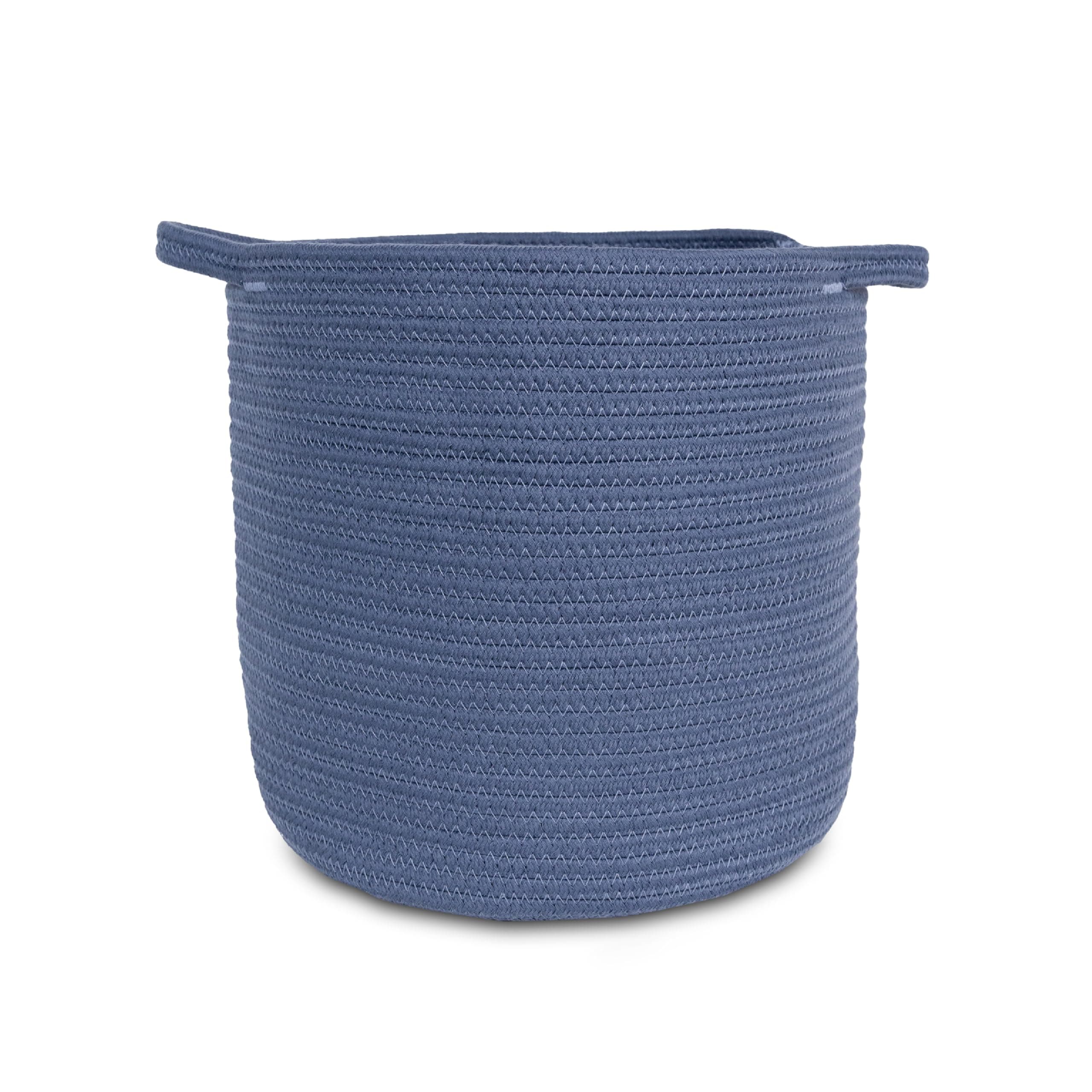 Natemia Rope Storage Basket - Nursery Bin and Toy Organizer (12”x12”), Laundry Basket, Basket for Towels, Pillows and Blankets, Perfect Baby Registry Gift