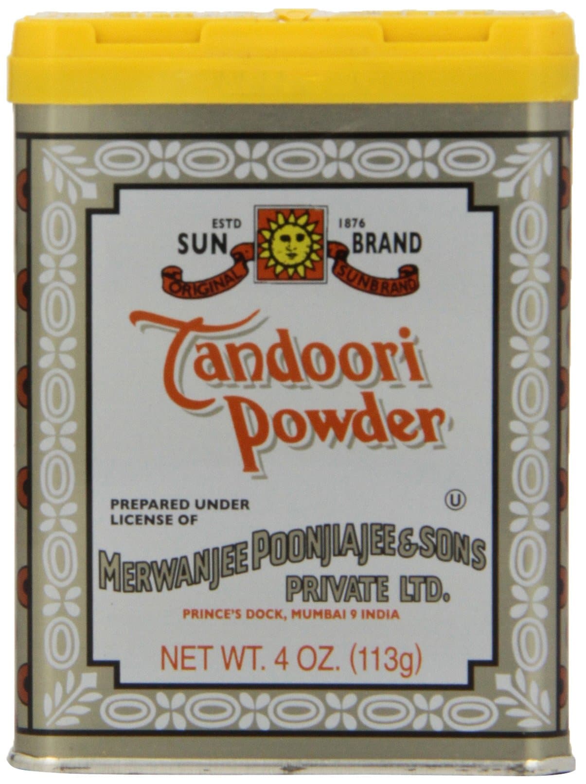 Sun Brand Tandoori Powder, 4-Ounce Tins (Pack of 6)