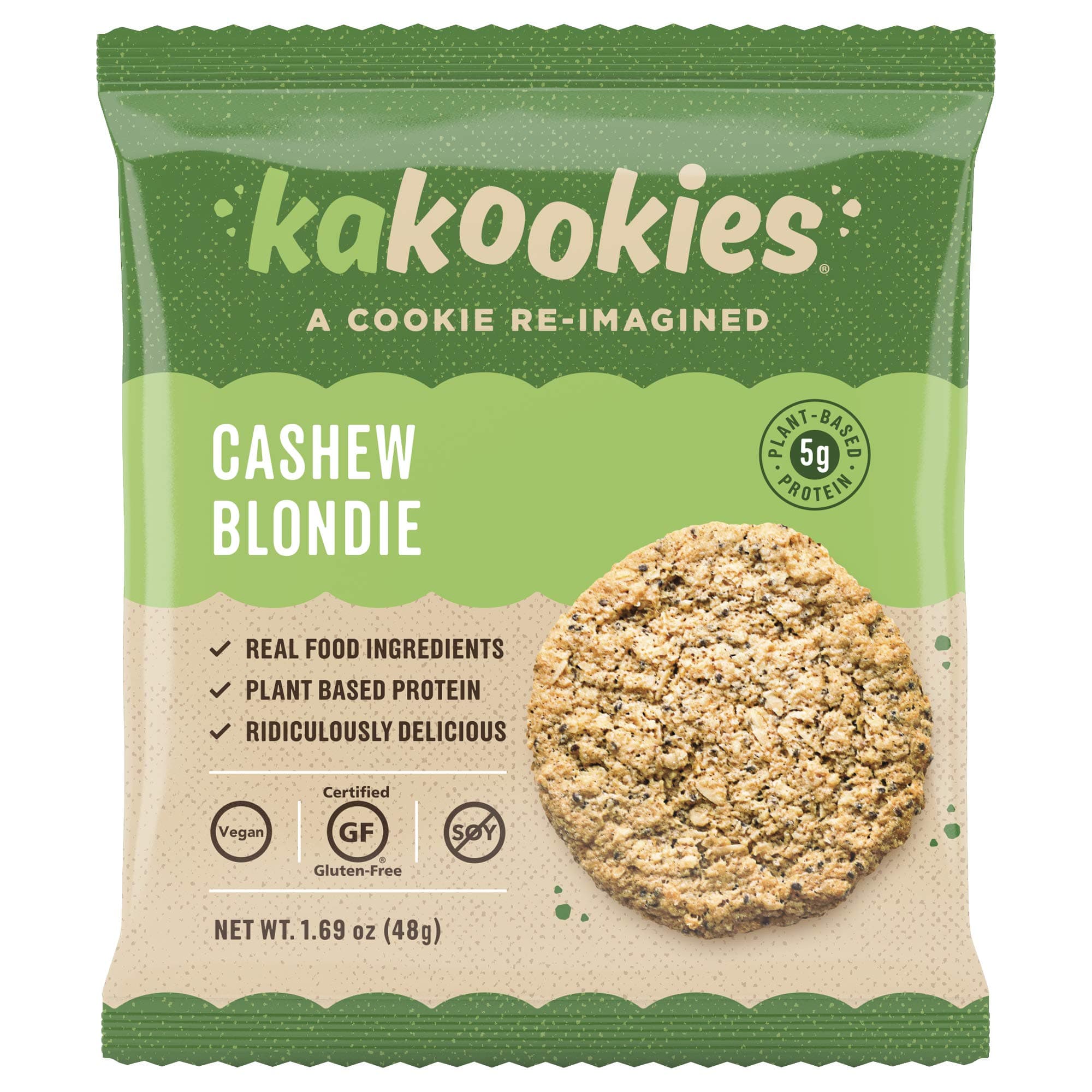 Kakookies A Cookie Re-Imagined, Cashew Blondie (Box of 12 Cookies), Soft-Baked, Plant-Based, Dairy Free, Gluten Free, Vegan