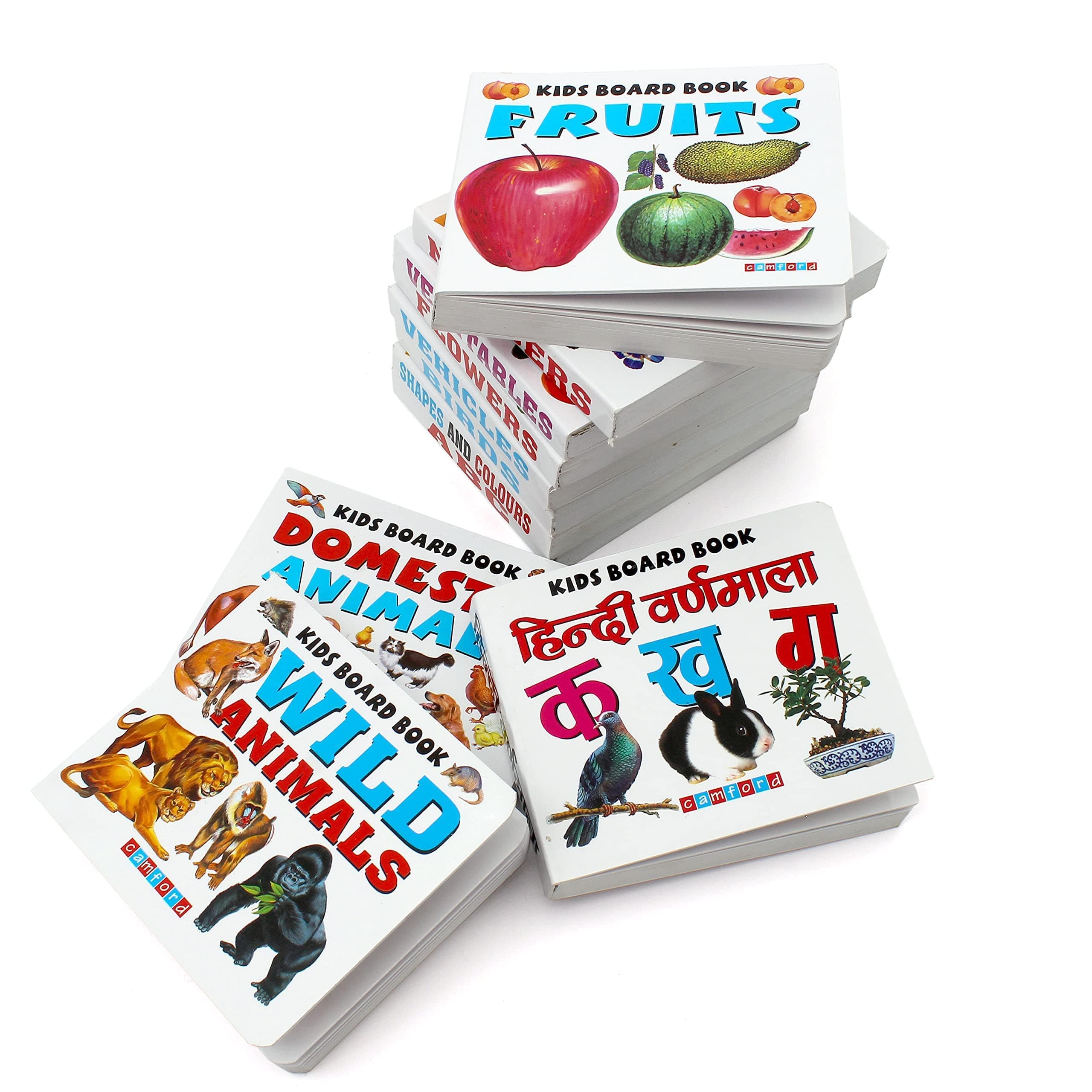 Kidivo Plastic Early Learning Book Attractive Shape Board Books For Kids (Box set of 10, White) Staple Bound – 1 January 2020