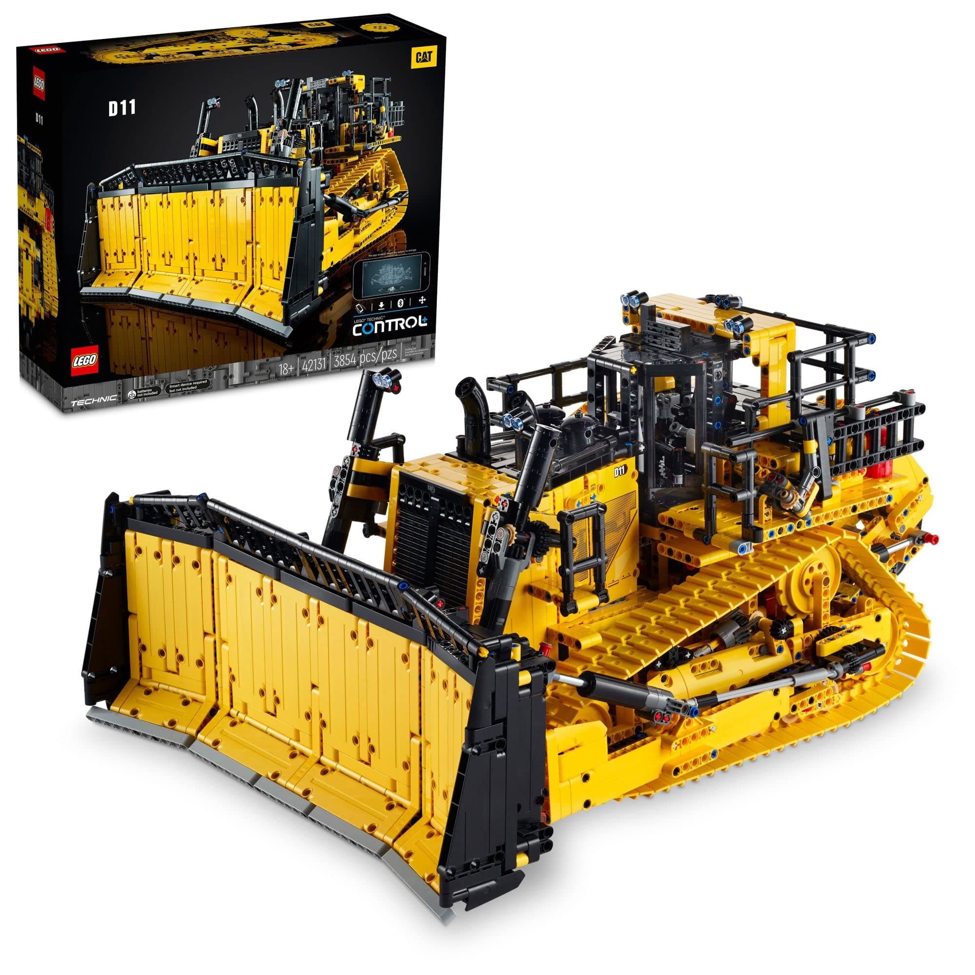 LEGO Technic App-Controlled Cat D11 Bulldozer 42131; A True-to-Life Replica of an Iconic Construction Machine (3,854 Pieces)