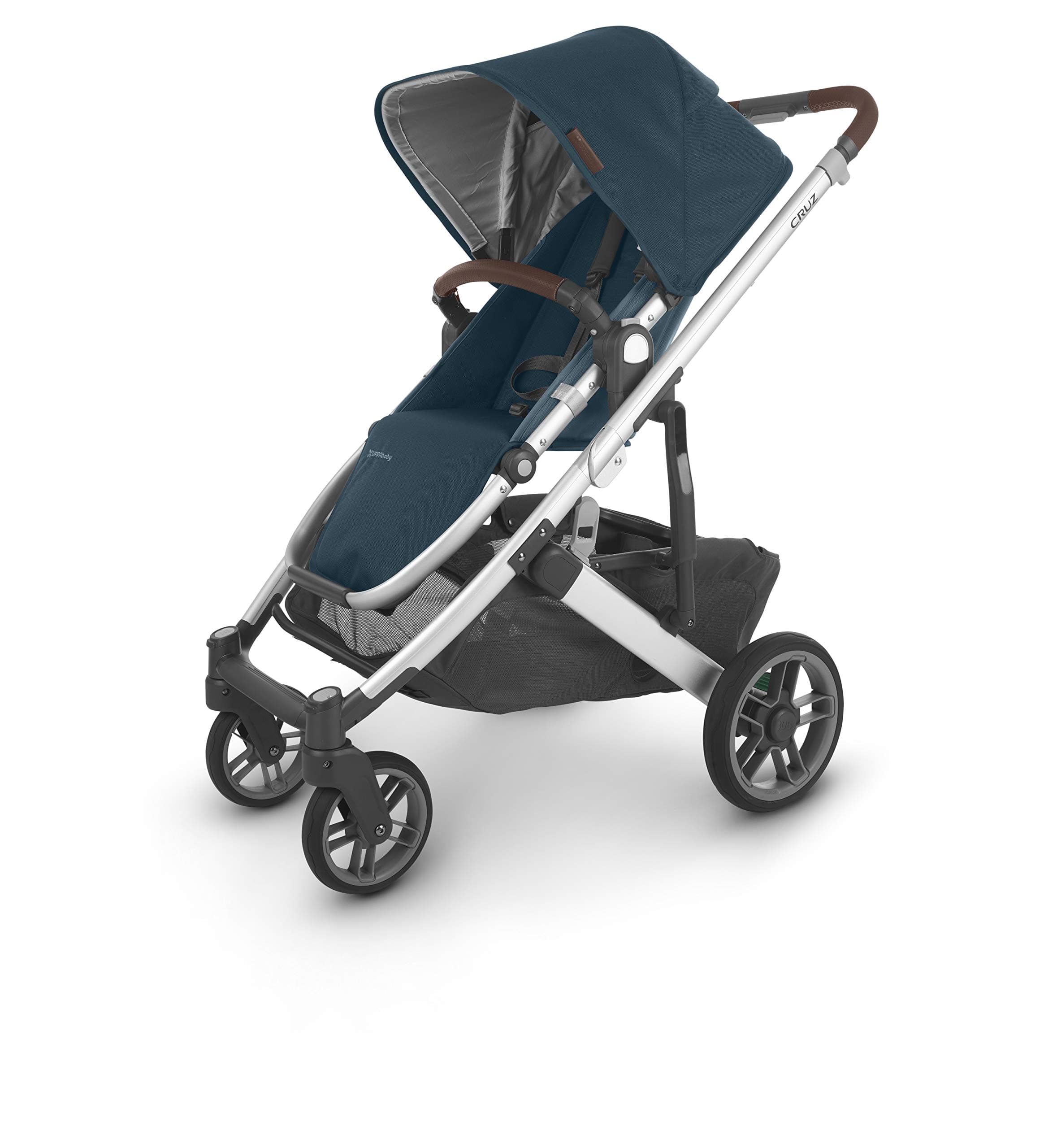 UPPAbabyCRUZ V2 Stroller - FINN (deep sea/silver/chestnut leather), Blue