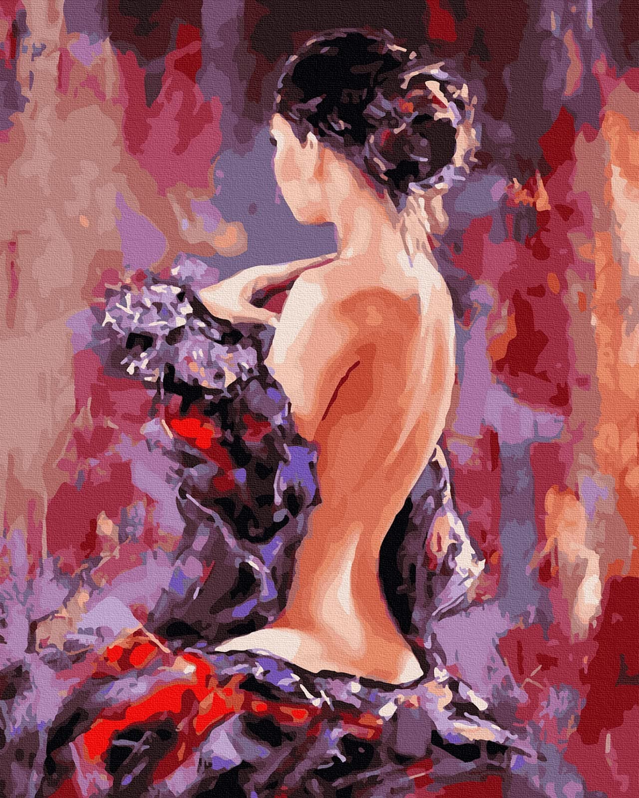 LukFun Paint by Numbers for Adults, DIY Oil Painting Paint by Number Kit 16x20inch (Lady in Painting, Without Frame)