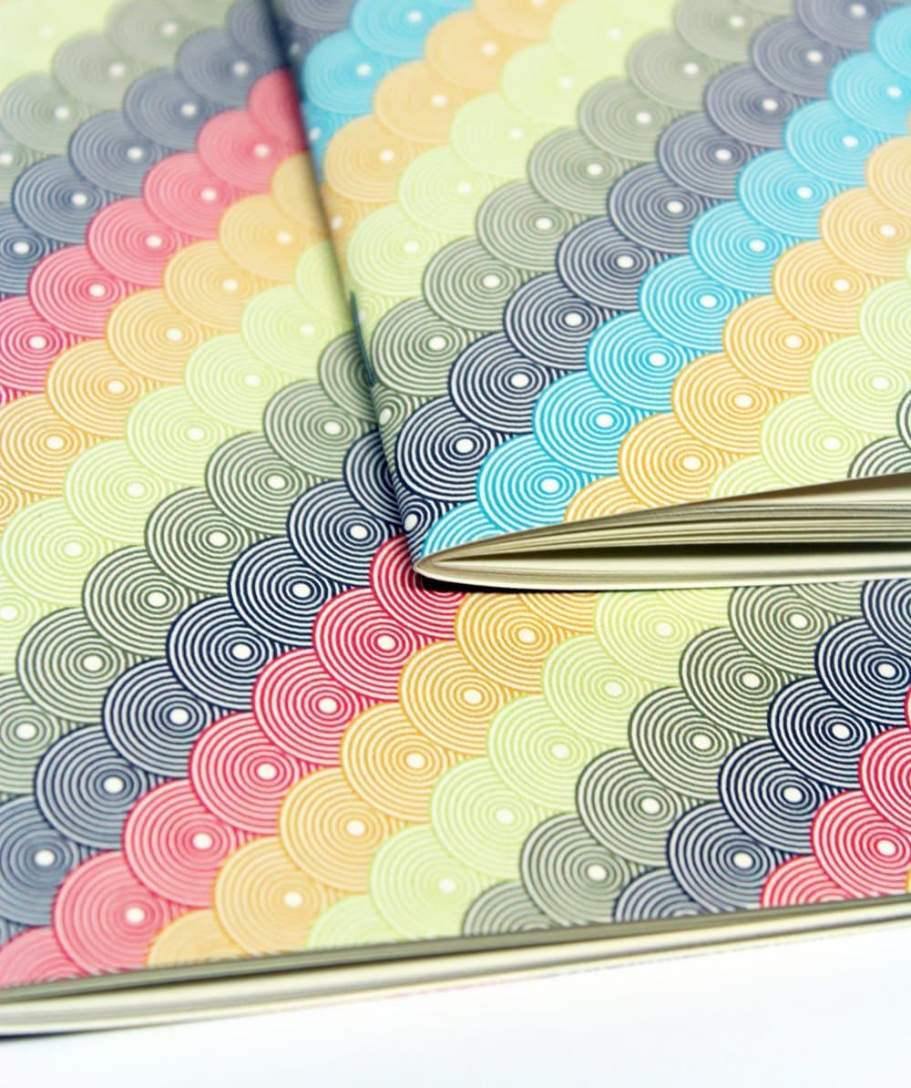 Retro Pattern Sketchbooks - 2 Eco Friendly pocket sketchpads - Recycled Eco Journals - Jotters