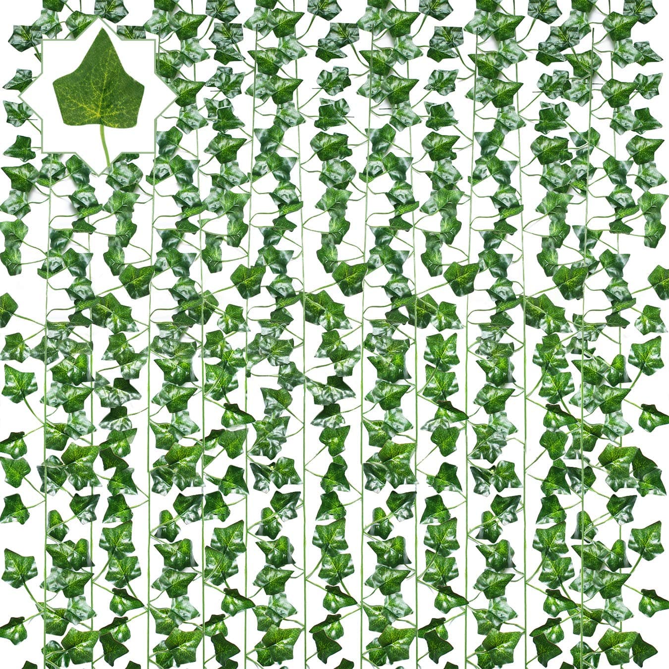 JEGONFRI 84FT-12 Pack Fake Vines Fake Leaves Fake Ivy, Artificial Vines for Room Decor, Faux Ivy Garland for Party Garden Office Wedding Decor