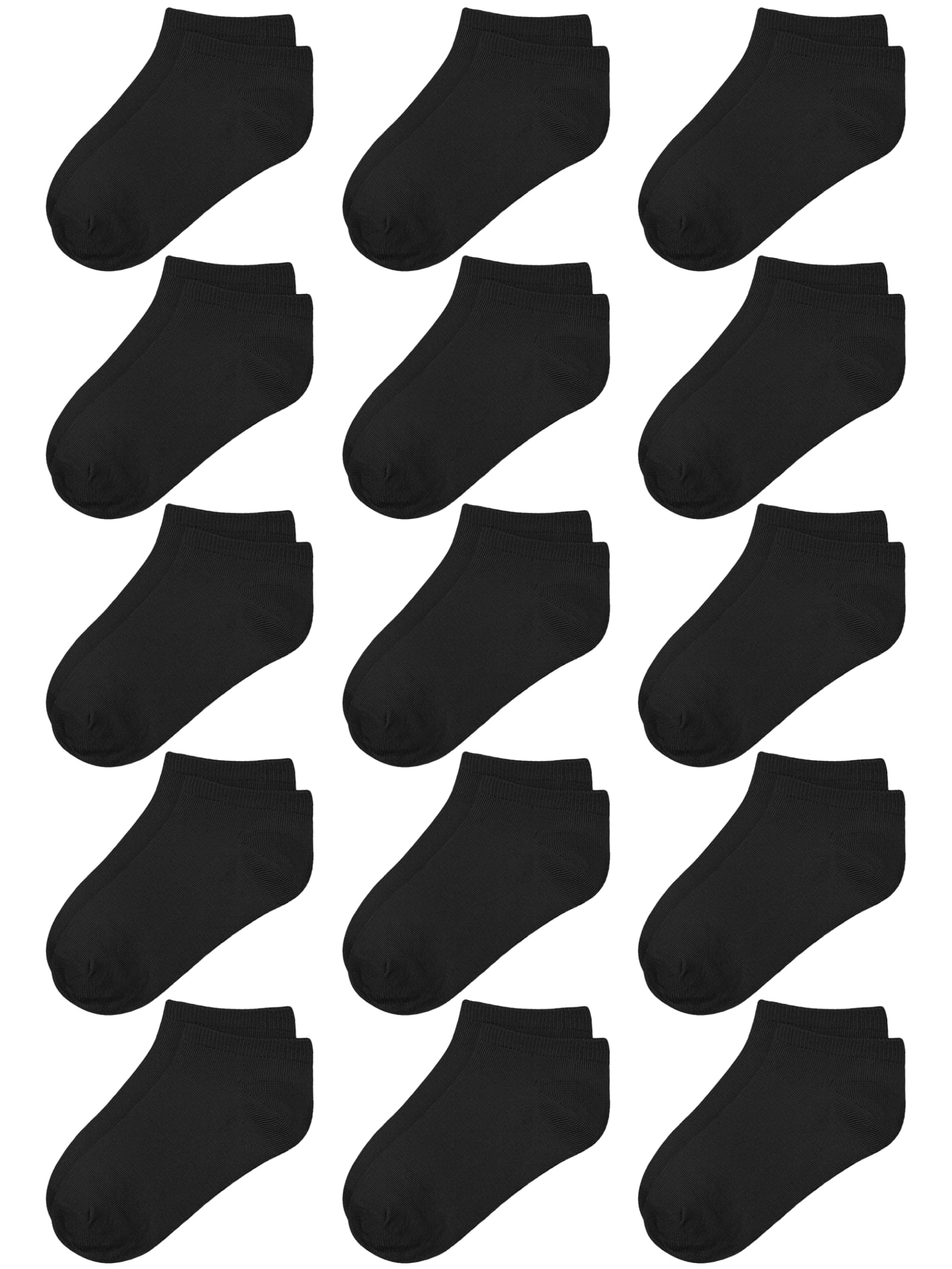 Cooraby 15 Pack Kids' Half Cushion Low Cut Athletic Ankle Socks Boys Girls Ankle Socks