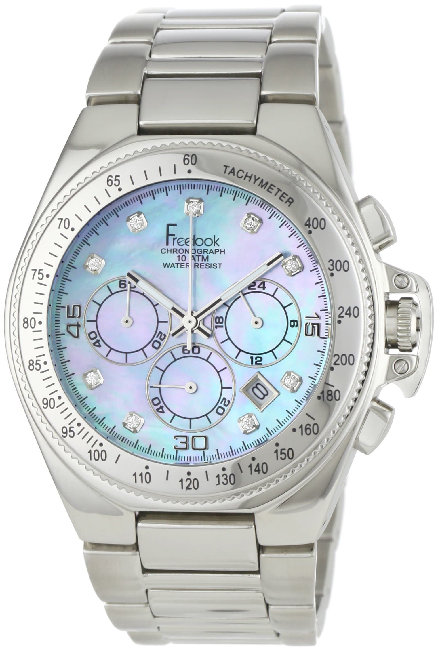 Freelook Women's HA5303M-6P Aquamarina II Stainless Steel with Blue Mother of Pearl Dial Swarovski Indexes Watch