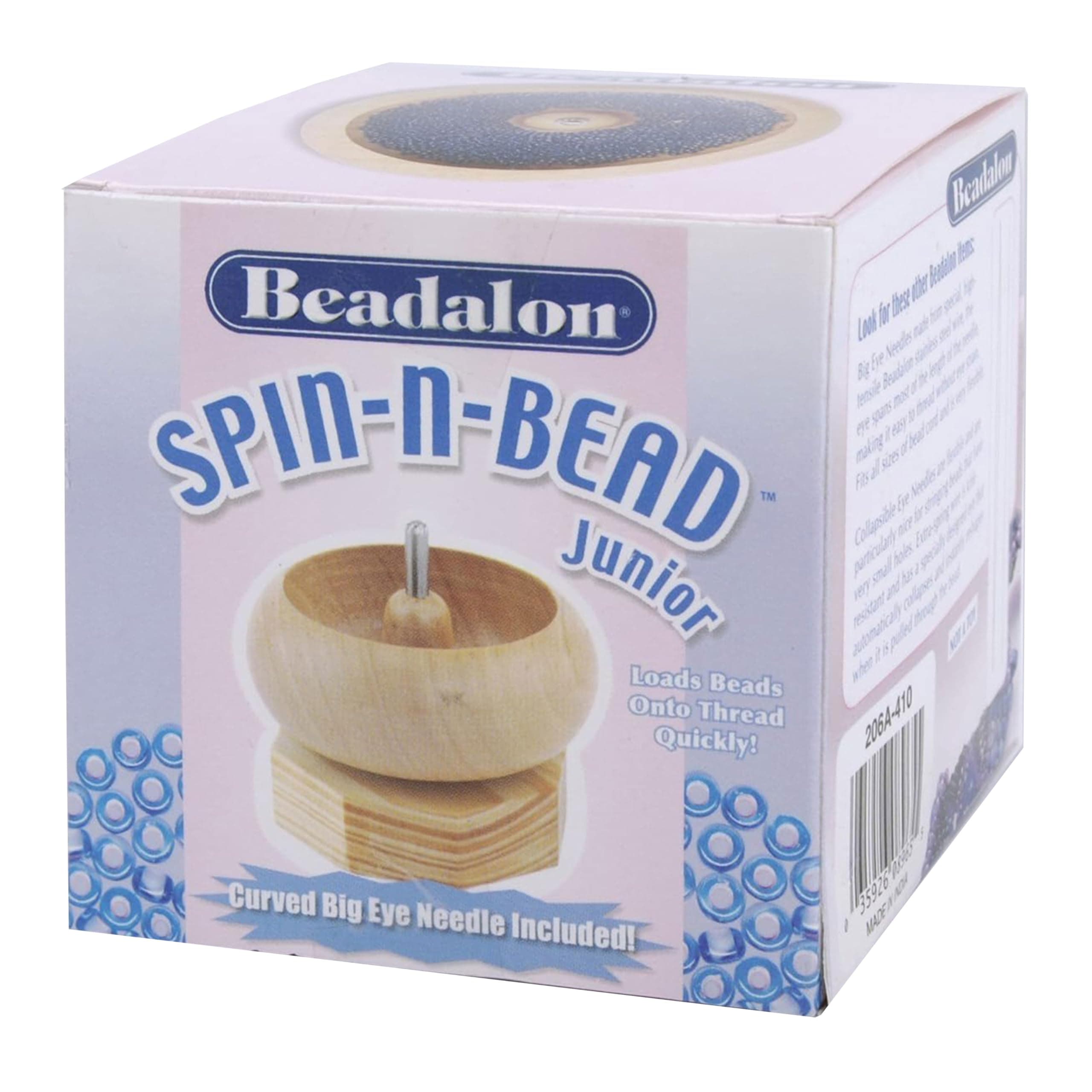 Spin-N-Bead, Junior Size Spinner Bowl Includes 1 Curved Big Eye Needle for Easy Stringing and Jewelry Making