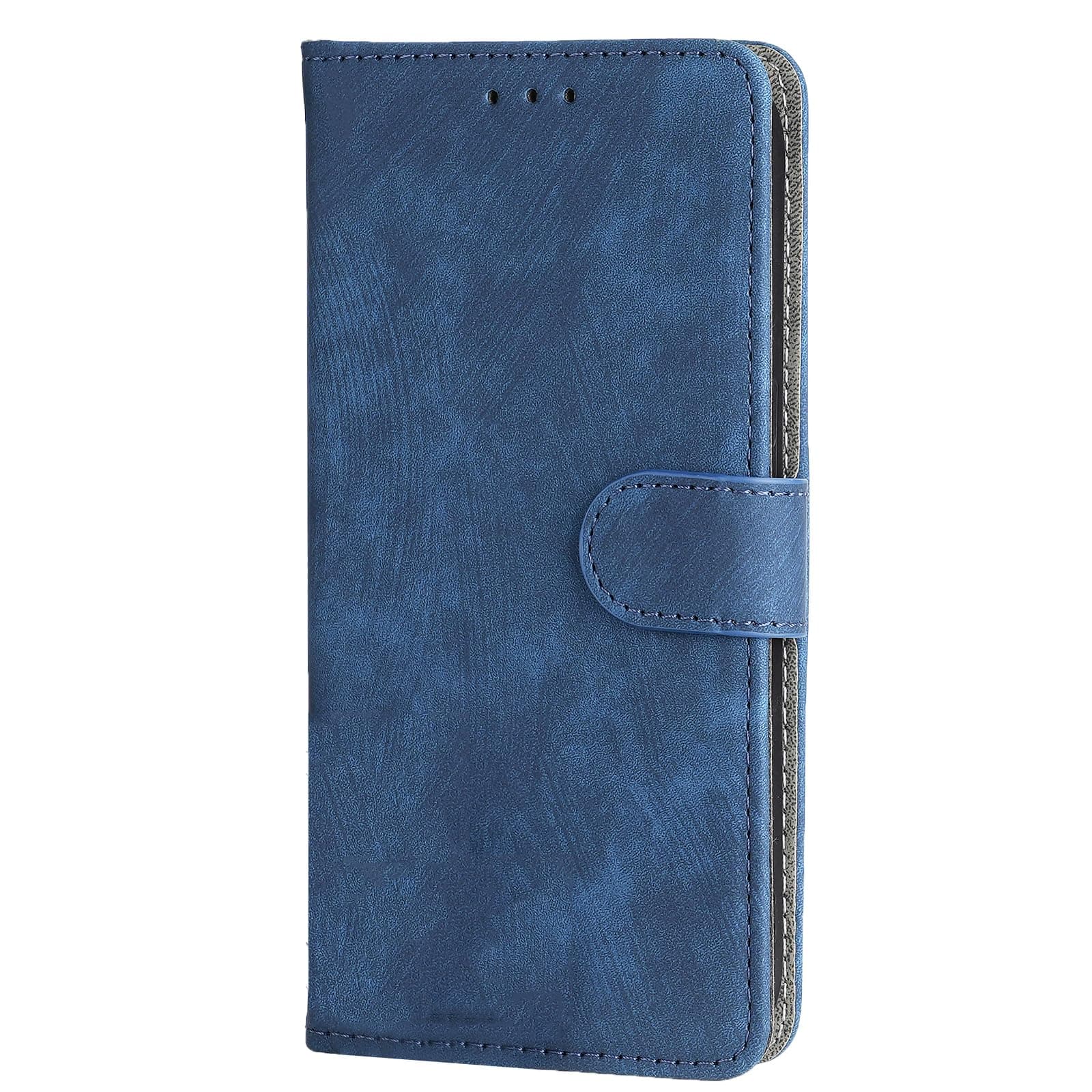 BEEJTUNY Leather Case For Blackview wave 8C, Wallet Function with RFID Protection, Magnetic Closing Shell, Built-in TPU Protective Cover.Blue