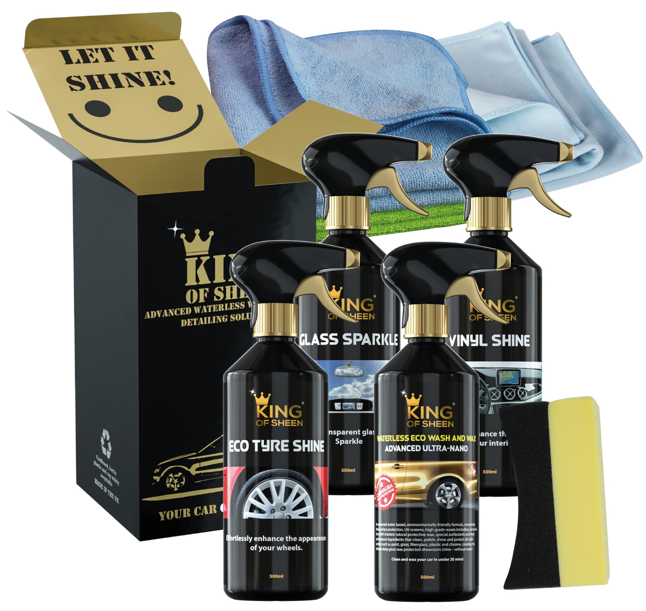 Waterless 8 Piece Car Cleaning Kit. Ideal Car Gift Set for the Car Enthusiast.. Let It Shine!!
