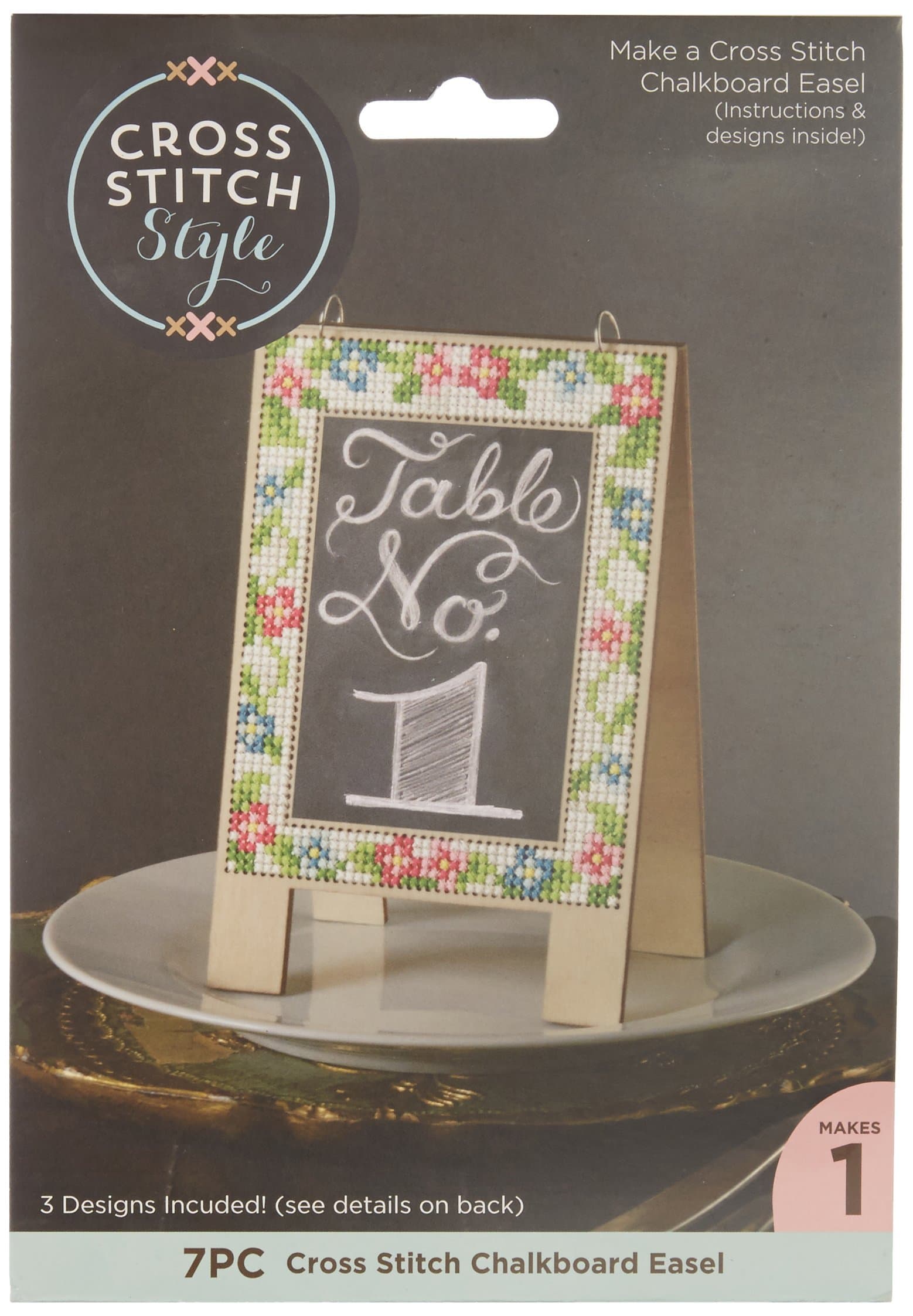 3 Birds Wood Chalkboard Easel Punched for Cross Stitch Kit