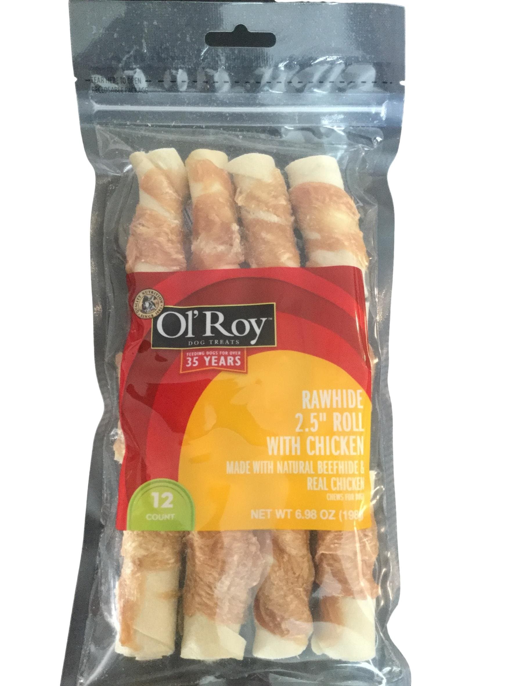 Ol' Roy Dog Treats, Rawhide Chicken Twists 2.5 inch, 12 Count