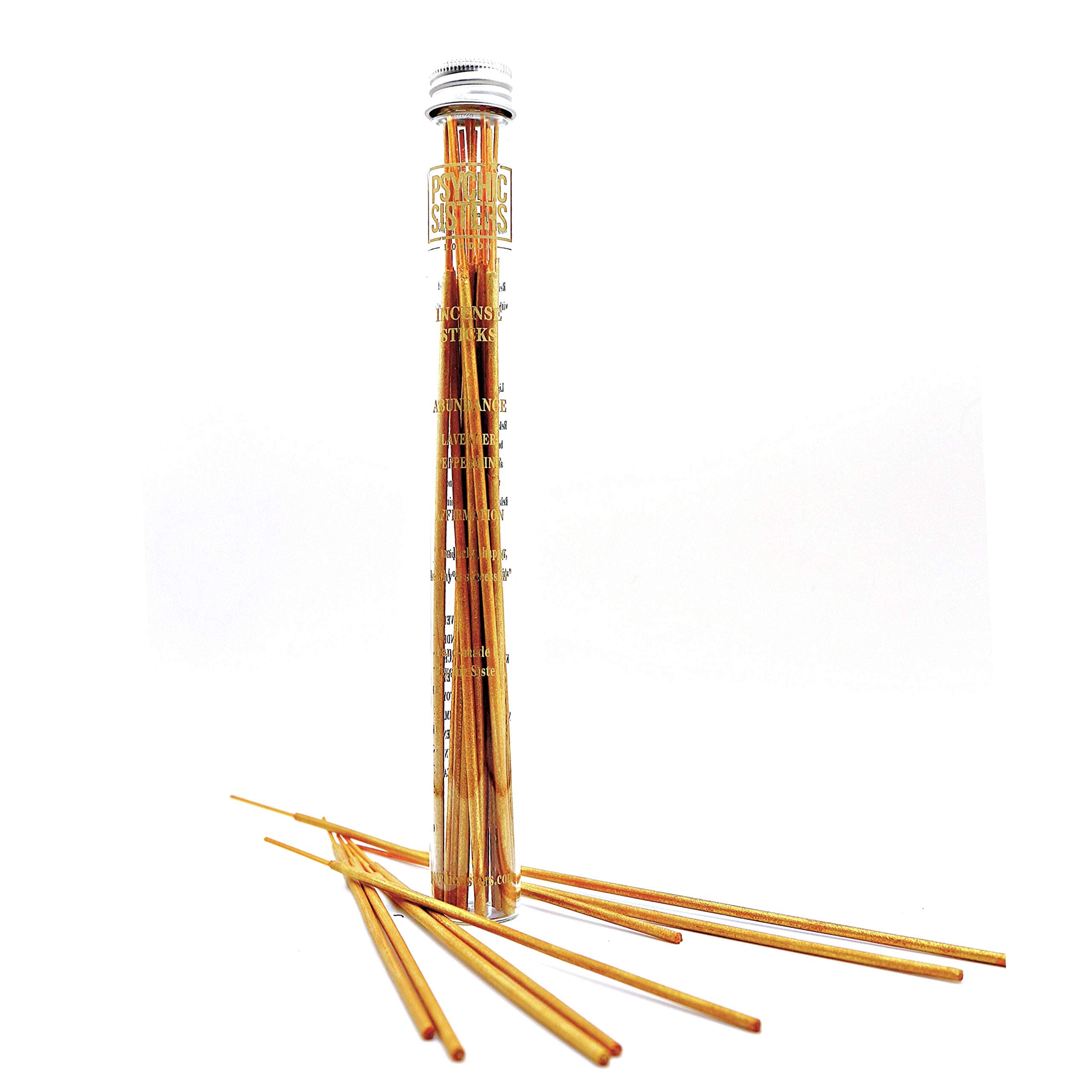 Psychic Sisters - Abundance Incense Sticks - 14 Incense Sticks - Spiritual Incense - Reiki Cleansed & Energised - 30 Min Burn Time - Handmade In The UK