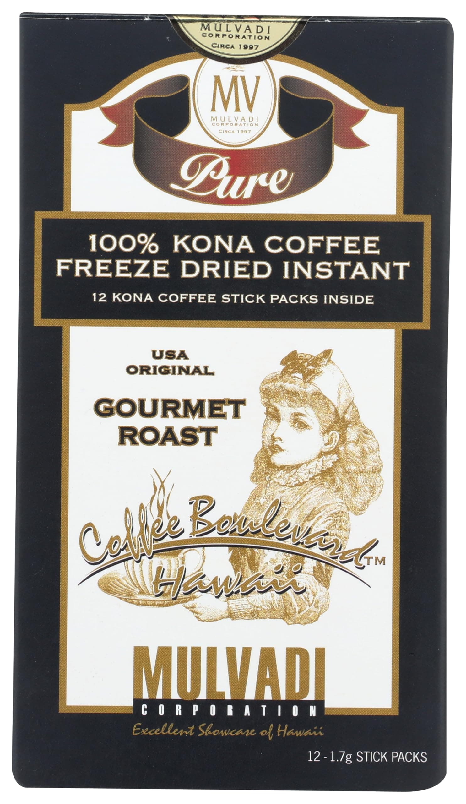 Mulvadi 100% Kona Single Serve Coffee Sticks (12-pack)