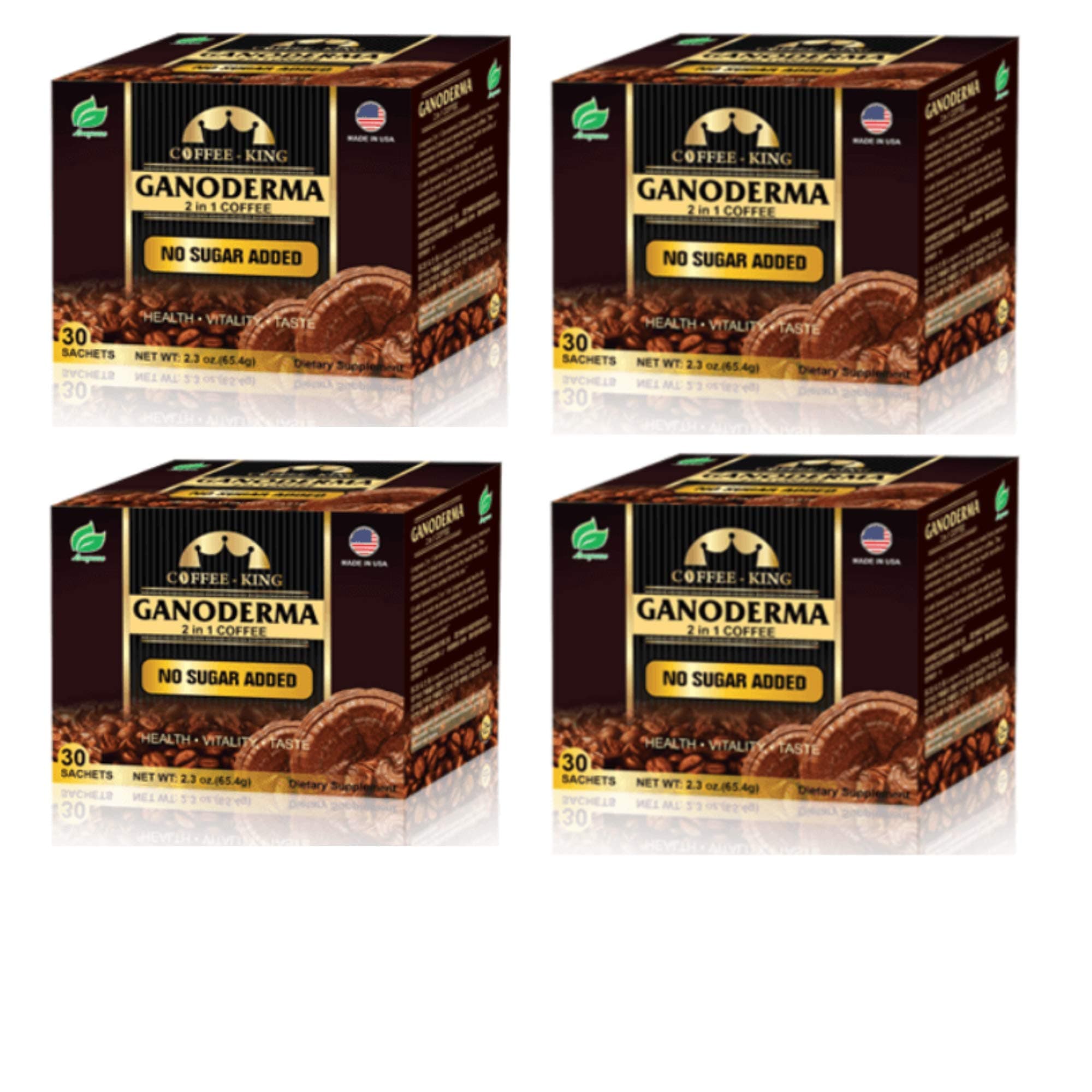 Longreen Ganoderma Coffee - Reishi Mushroom Coffee (4 Pack)