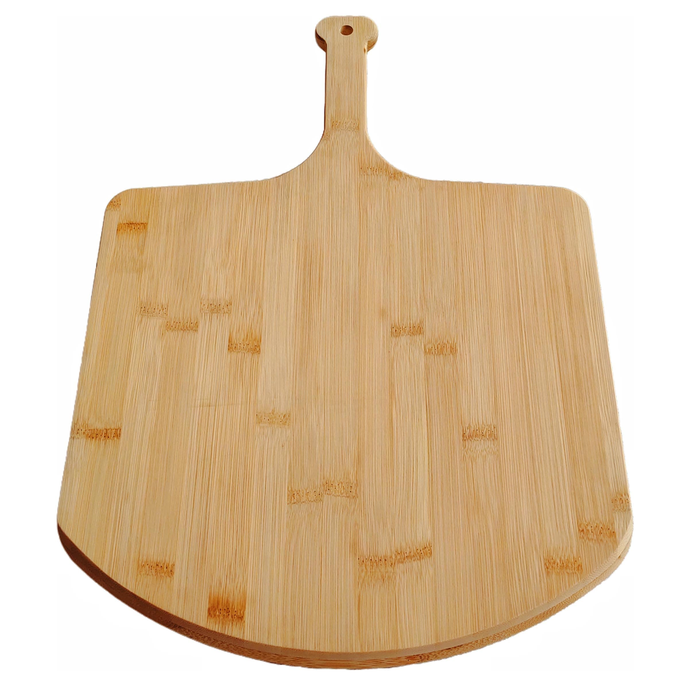 Bamboo Pizza Board 12inch Pizza Cutting Board Wood Pizza Peel Pizza Serving Board For Kitchen Charcuterie Board, Natural