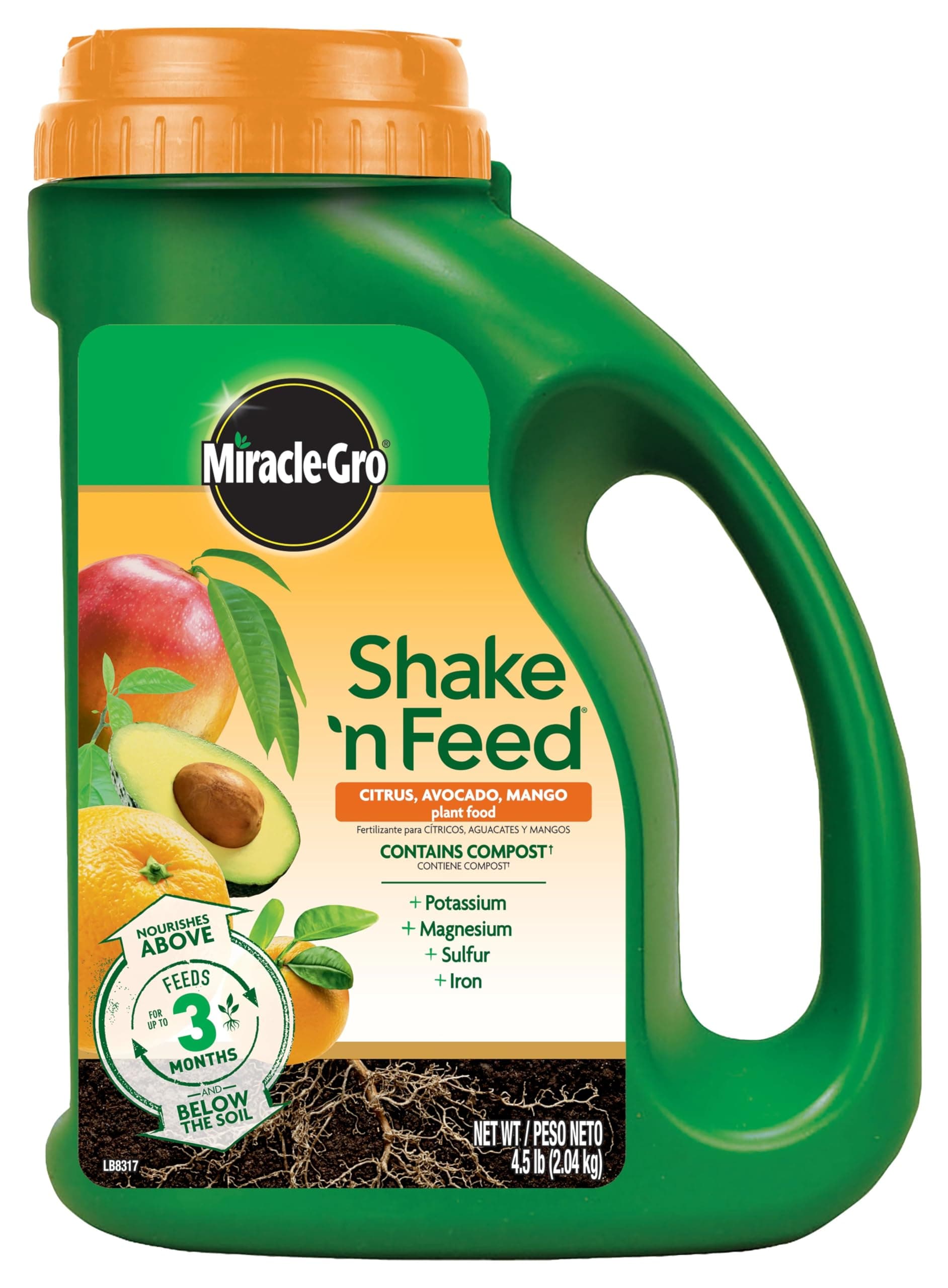 Miracle-Gro Shake 'N Feed Continuous Release Citrus, Avocado & Mango Plant Food, 4.5 lb.