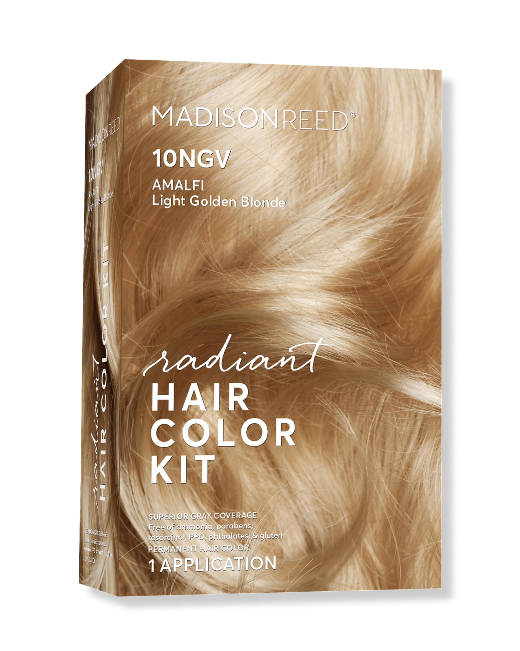 Madison Reed Radiant Hair Color Kit - 10NGV Light Golden Blonde (Amalfi Blonde), Dimensional Gray Hair Blending Permanent Hair Dye, PPD-Free & Ammonia-Free, 1 Pack