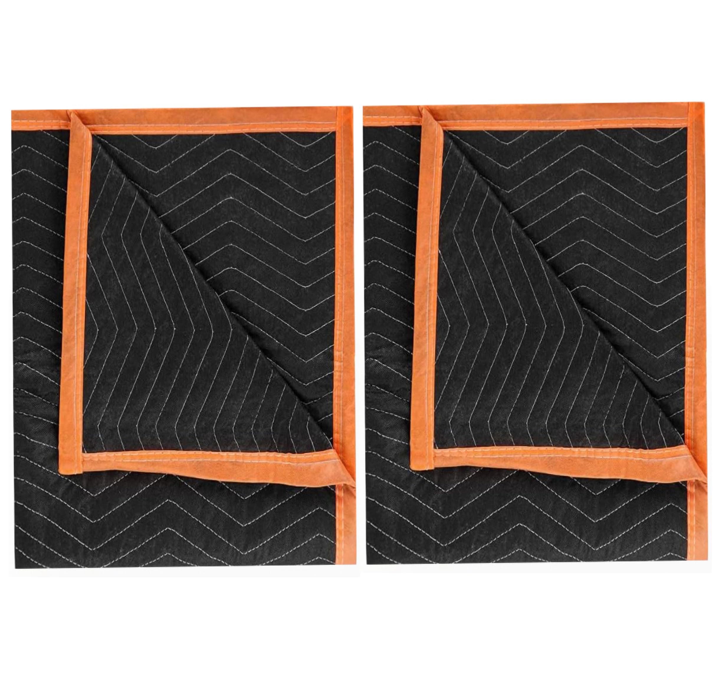 Large Moving Blankets 80 * 72in Heavy Duty Packing Blankets for Furniture Moving Shipping Wrapping Quilted Furniture Pads for Moving, Padded Mover Blankets (Black) 2pack
