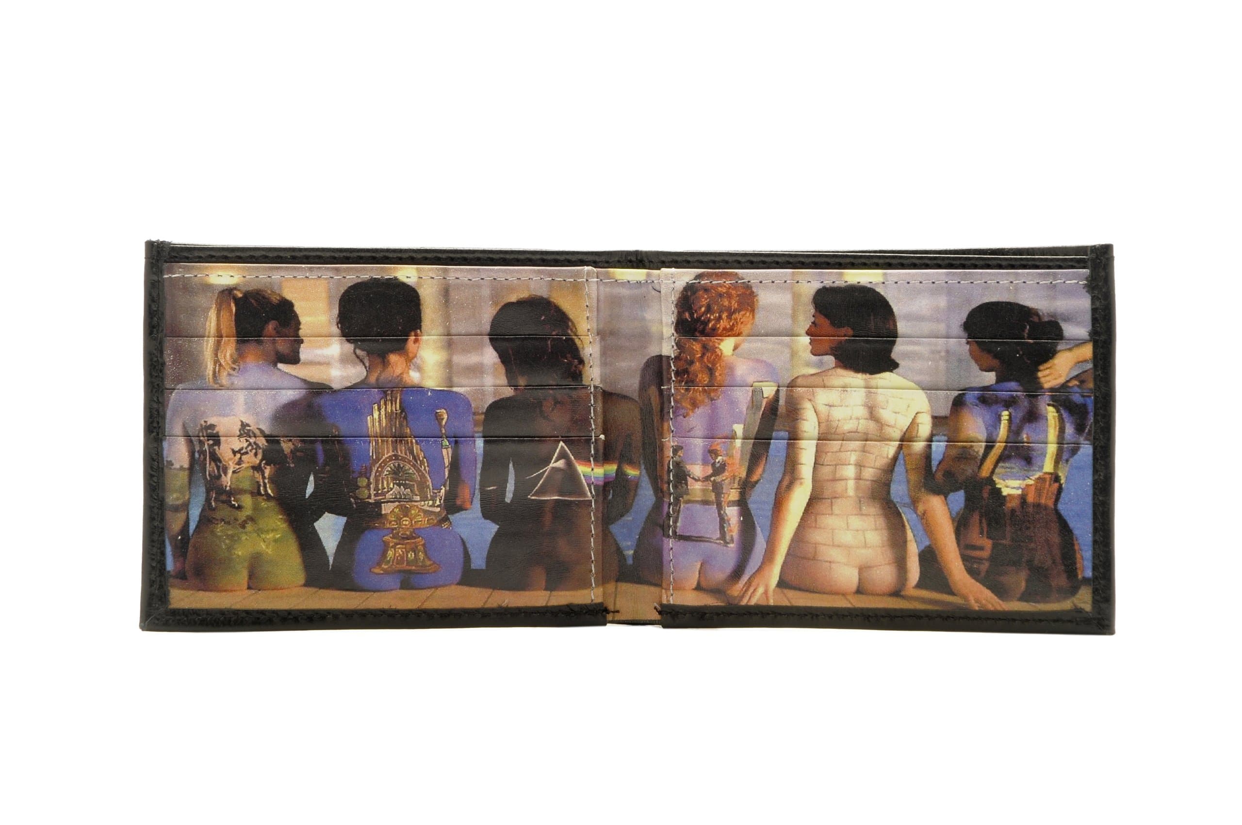 Printed Leather Wallet - Pink Floyd Back Catalogue Poster