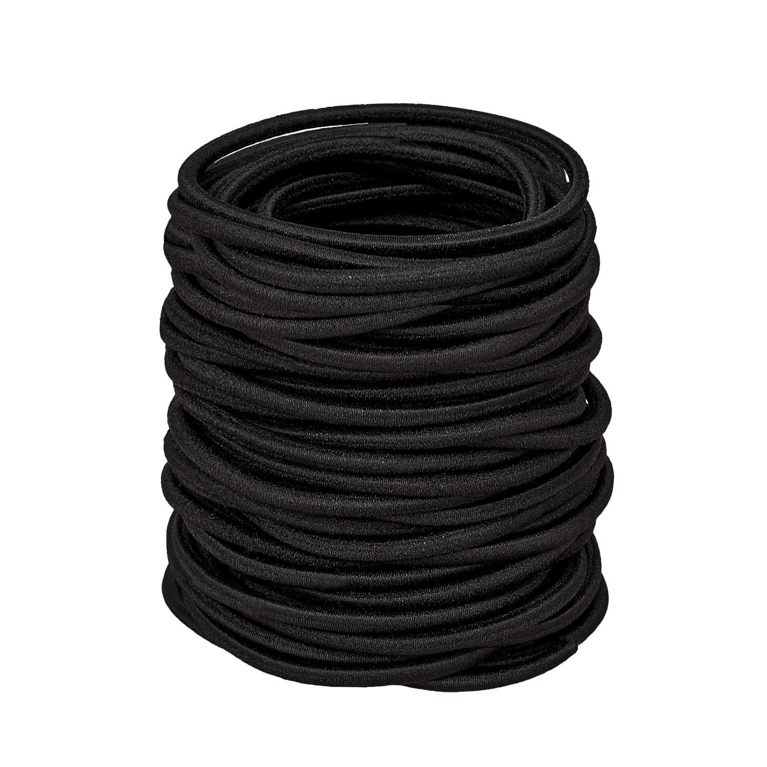 eBoot 40 Pack Black Hair Elastics Hair Ties Hair Bands Bulk Ponytail Holders (3 mm)