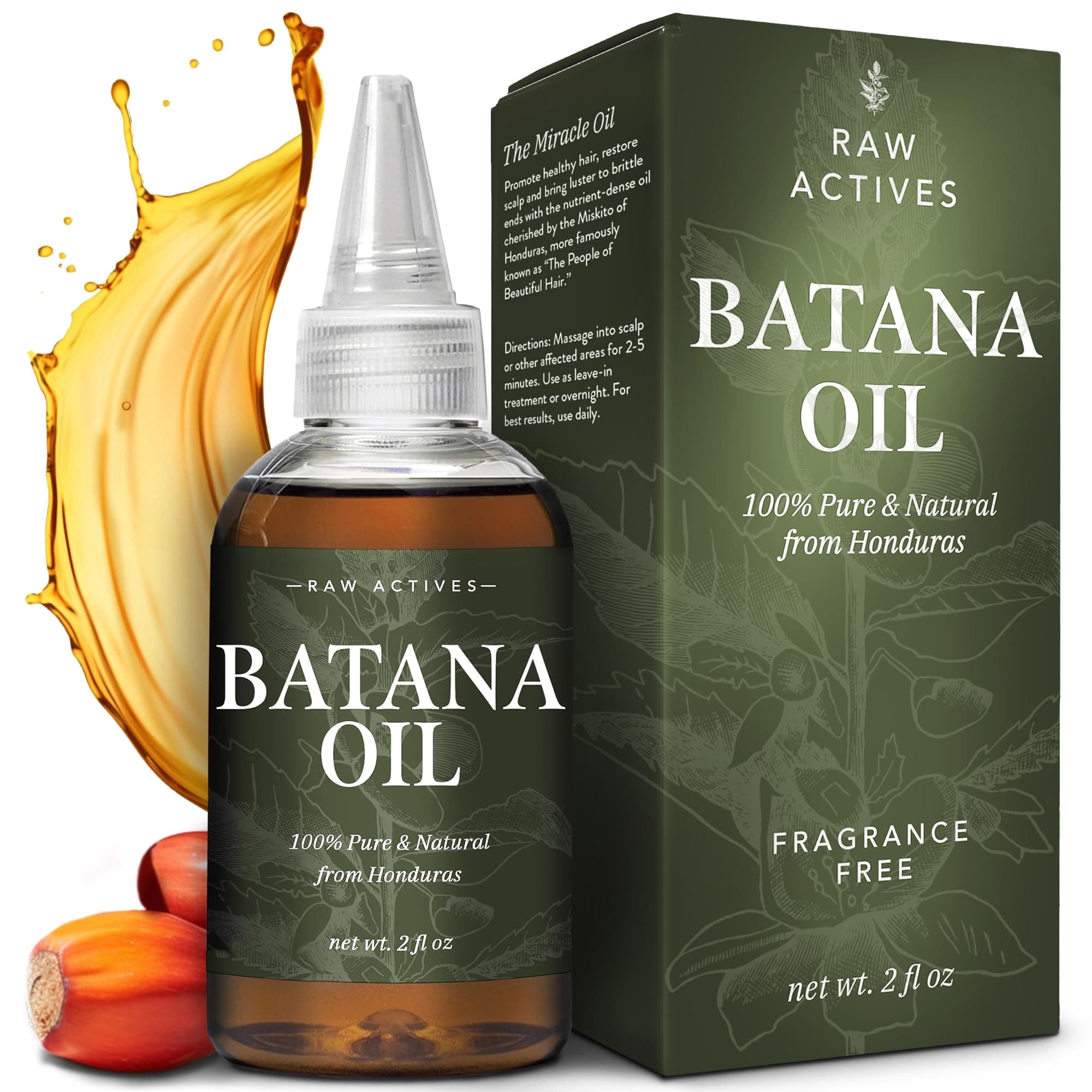 Batana Oil for Hair Growth - 2oz - 100% Pure, Cold Pressed, Unrefined Oil from Honduras - Supports Stronger & Thicker Hair - Dr Sebi Inspired Hair Growth Treatment