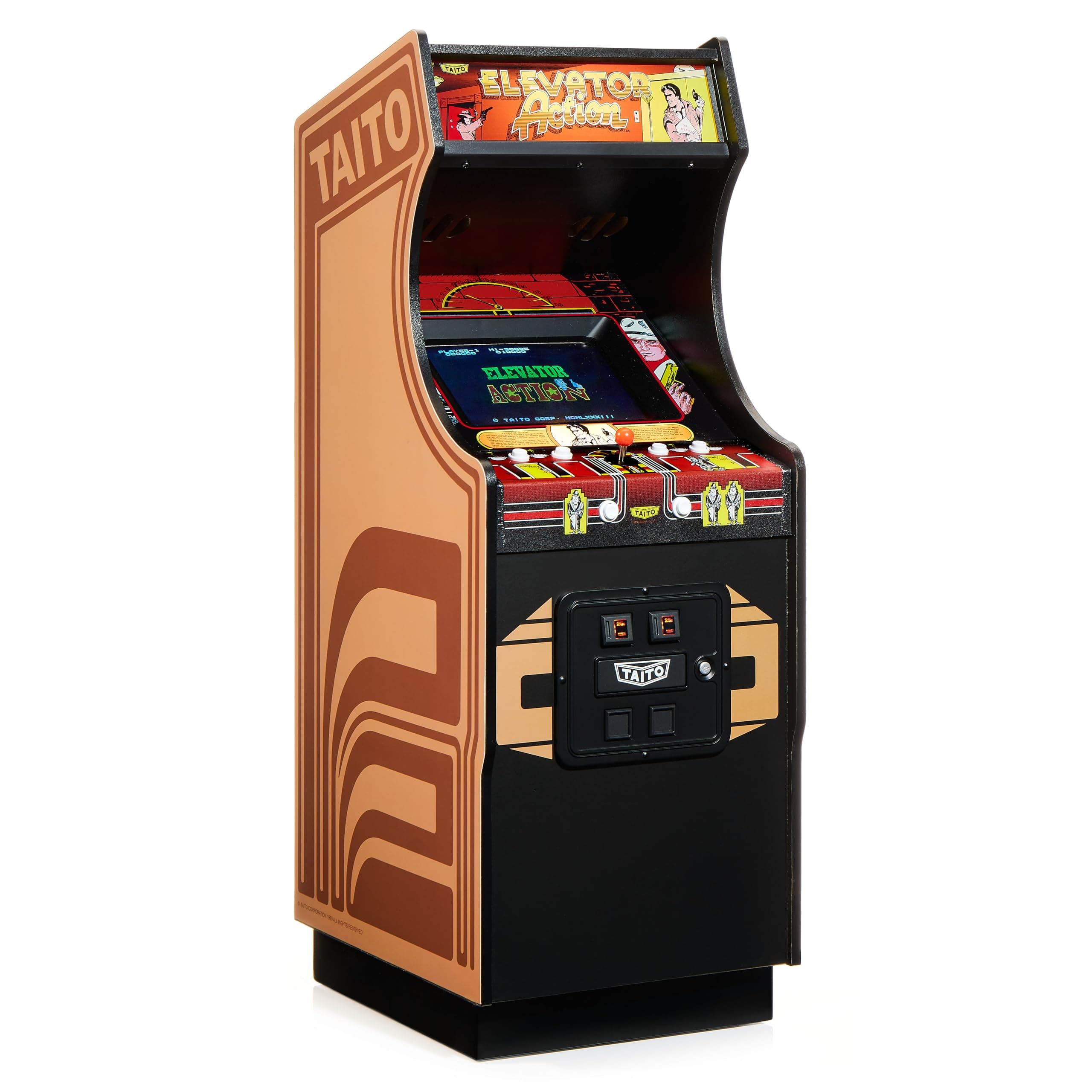 Numskull Quarter Elevator Action Mini Arcade - 1/4 Scale Authentic Wooden Replica, Original ROM, Rechargeable Battery & 3W Speakers for Retro Enthusiasts [video game] [video game]